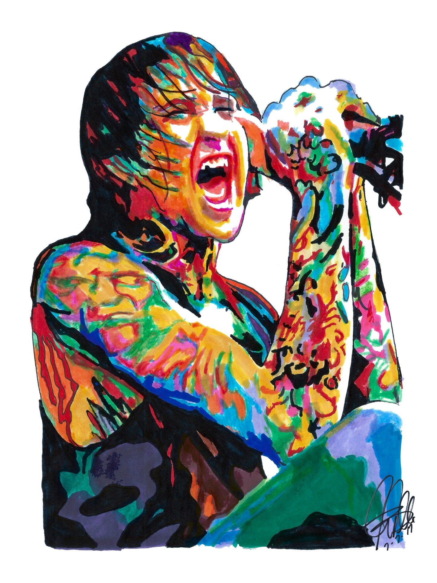 Mitch Lucker Suicide Silence Singer Deathcore Music Poster Print Wall Art 18x24