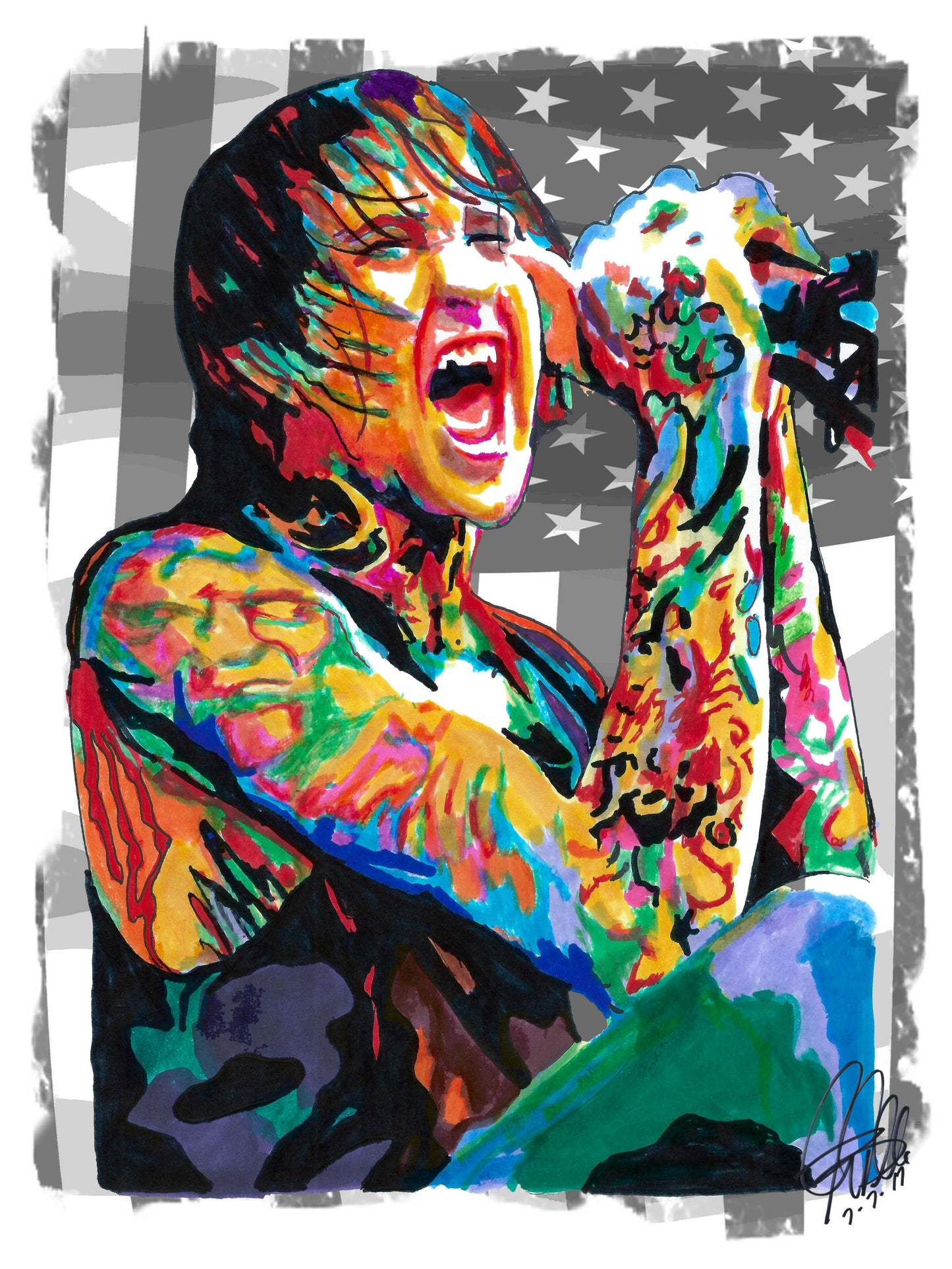 Mitch Lucker Suicide Silence Deathcore Music Poster Print Wall Art 8.5x11