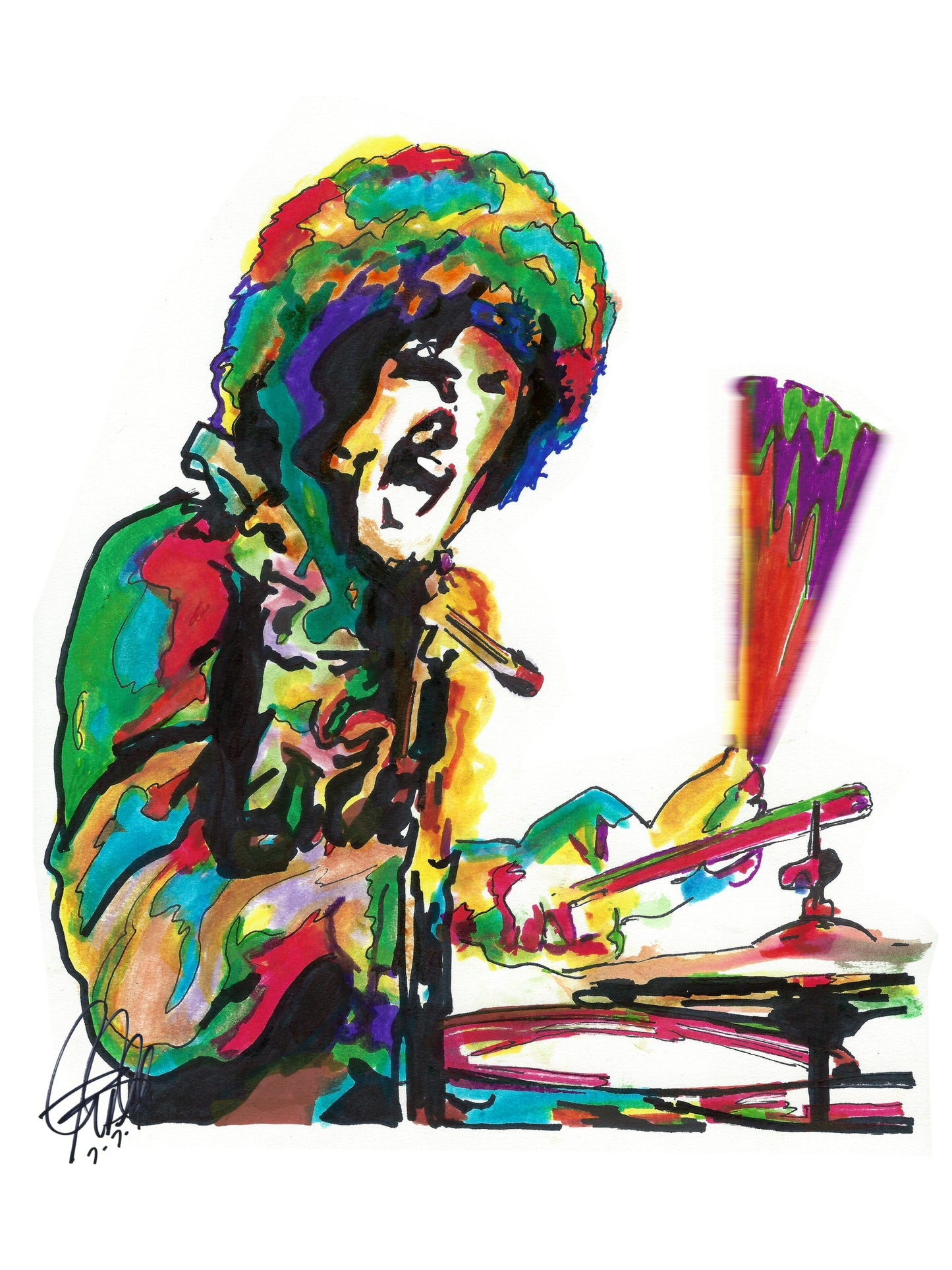 Mitch Mitchell Jimi Hendrix Experience Drums Music Poster Print Wall Art 18x24