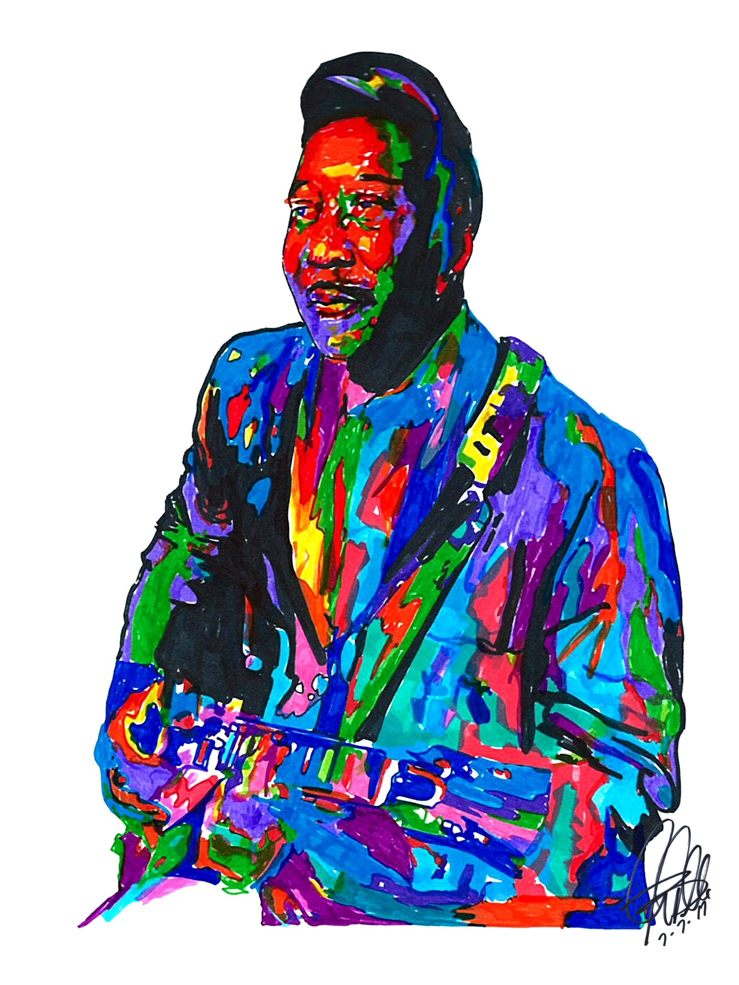 Muddy Waters Singer Guitar Delta Blues Music Poster Print Wall Art 18x24