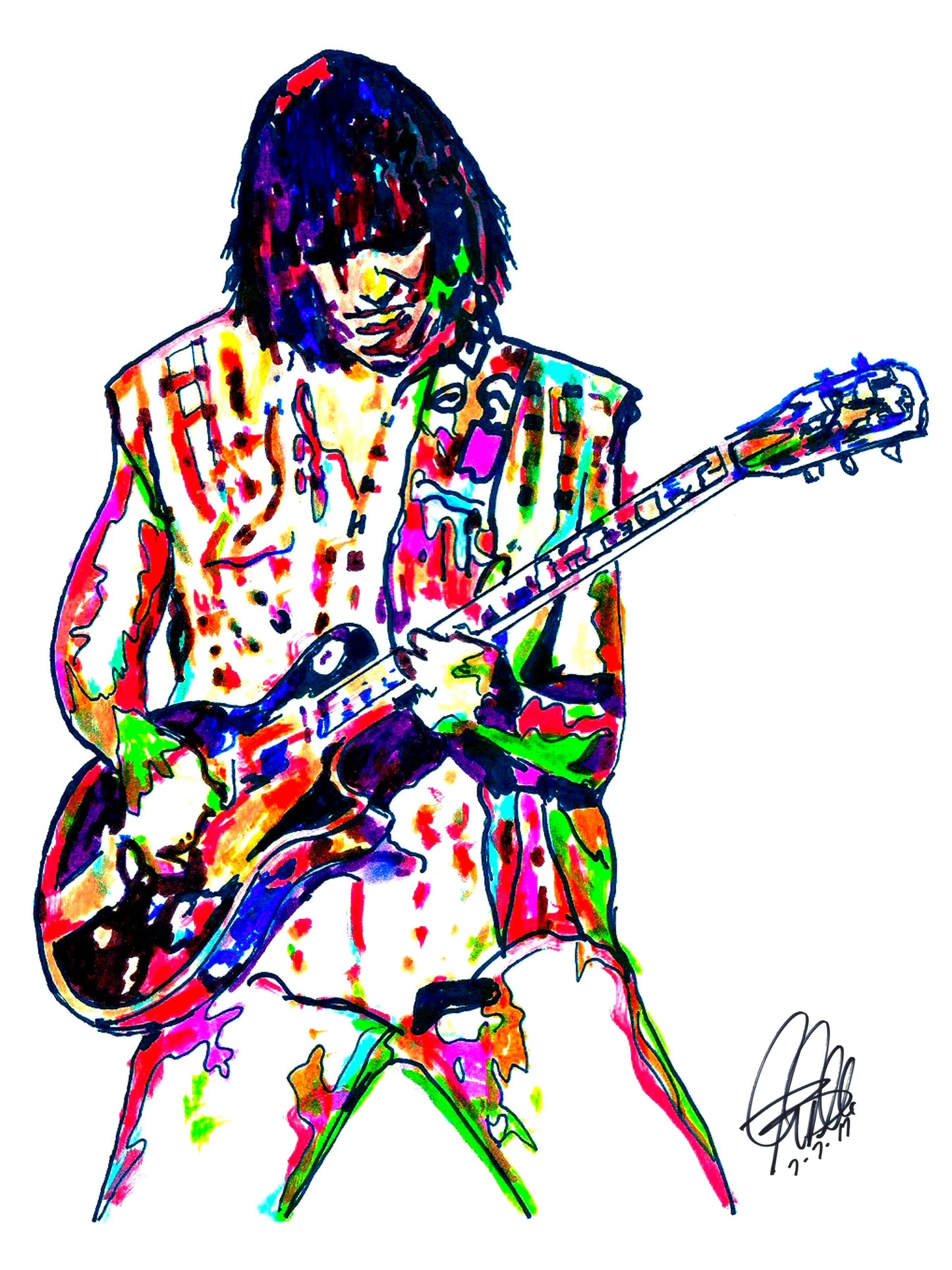 Neil Young Rock Music Poster Print Wall Art 8.5x11