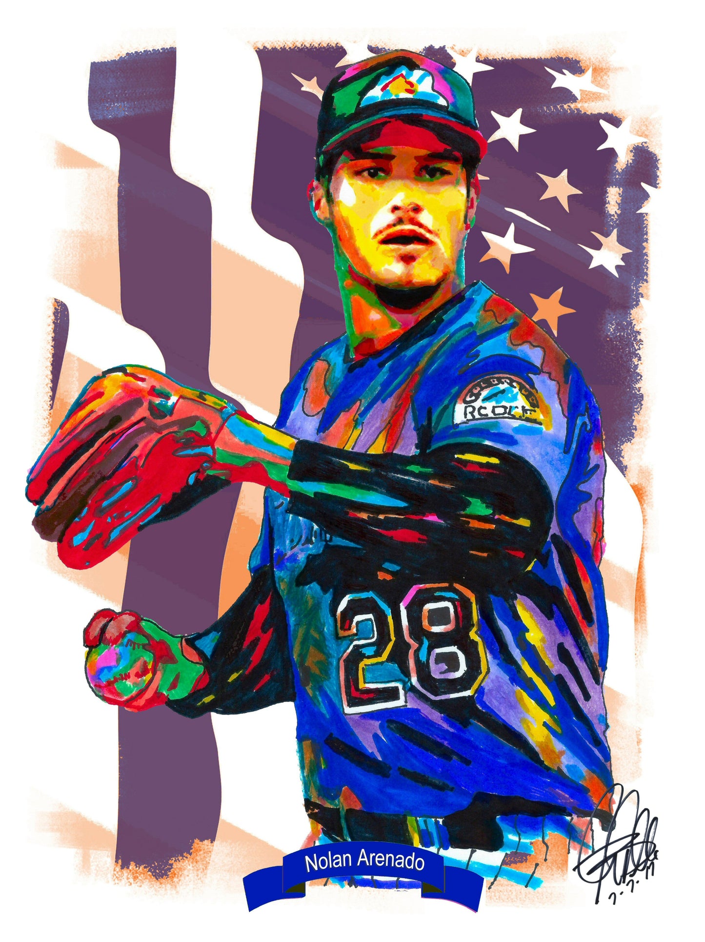 Nolan Arenado Colorado Rockies Baseball Sports Poster Print Wall Art 8.5x11