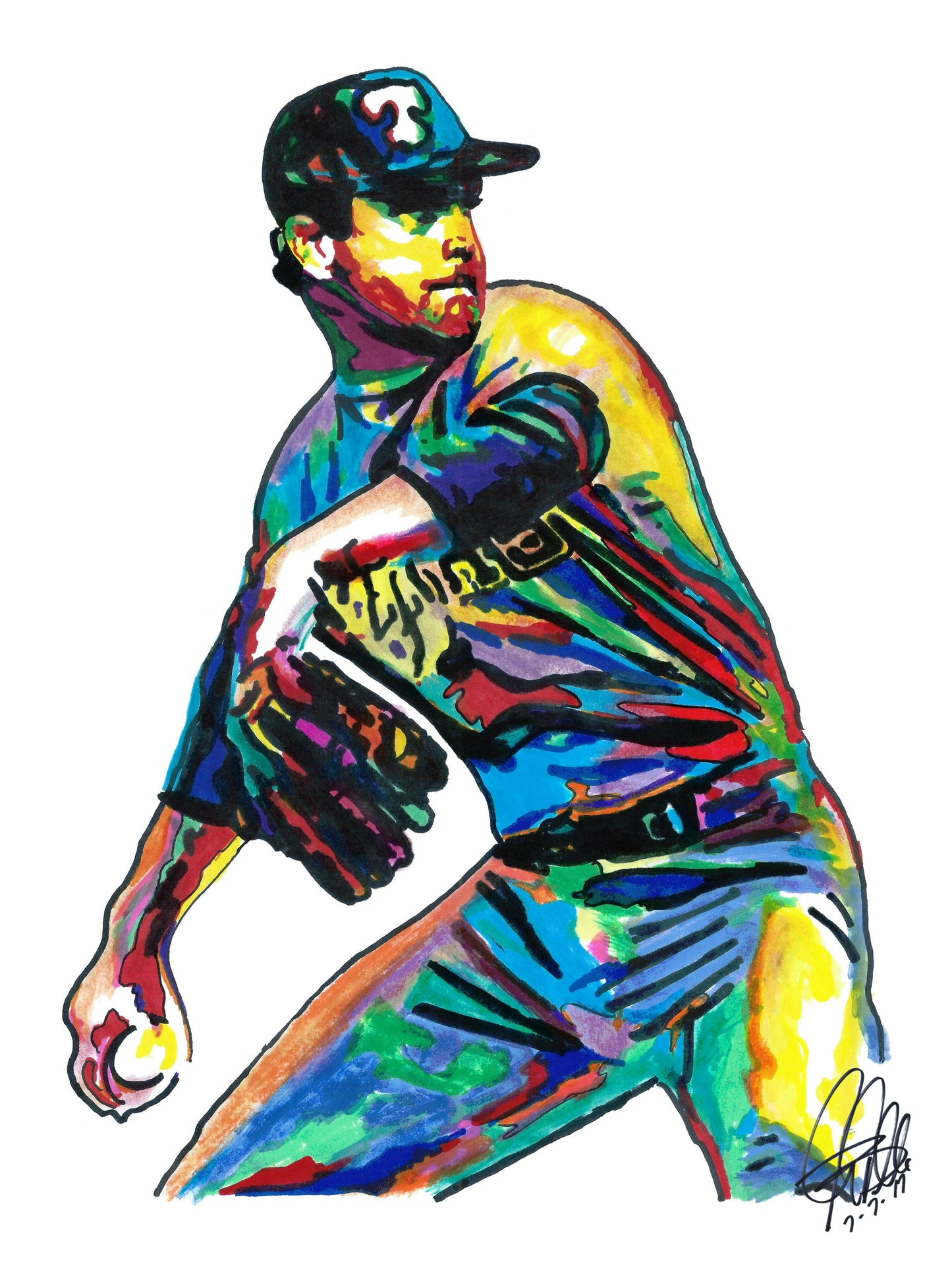 Nolan Ryan Texas Rangers Pitcher Baseball Sports Poster Print Wall Art 18x24