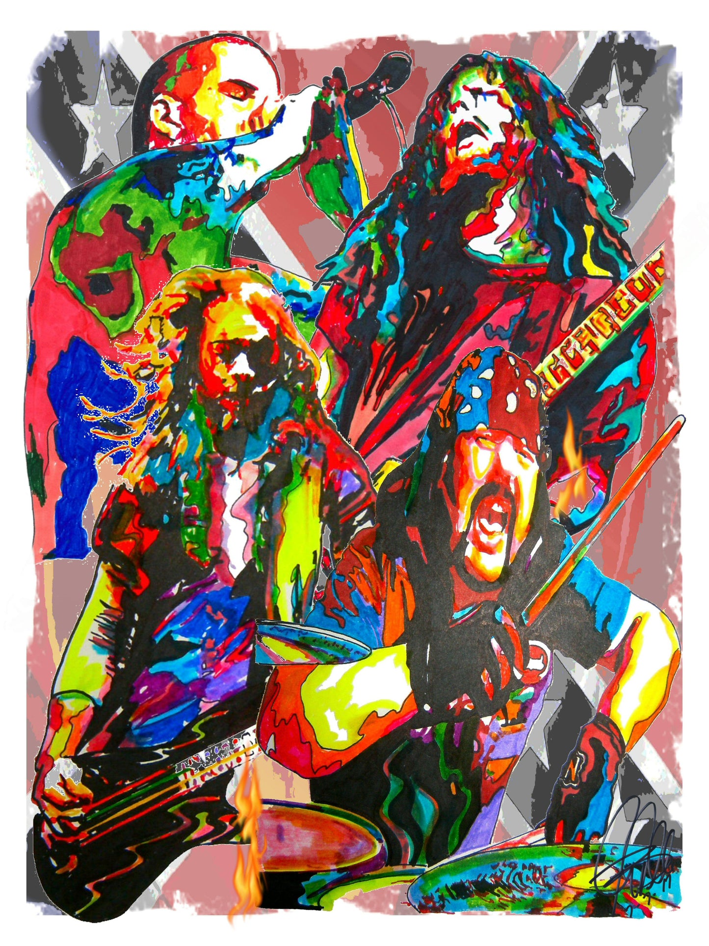 Pantera Dimebag Darrell Vinnie Paul Metal Music Poster Print Wall Art 18x24