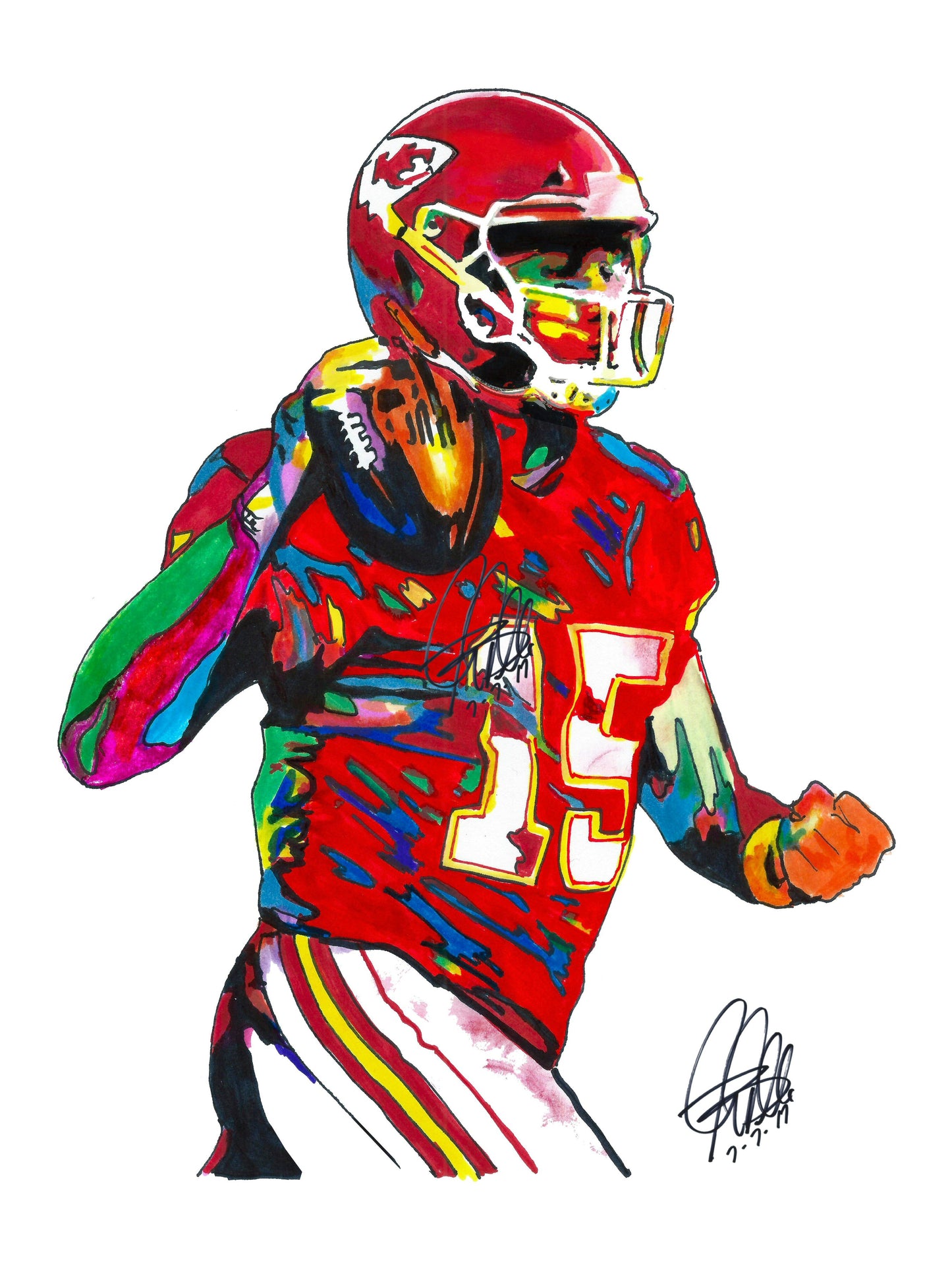 Patrick Mahomes Kansas City Chiefs Football Sports Poster Print Wall Art 18x24