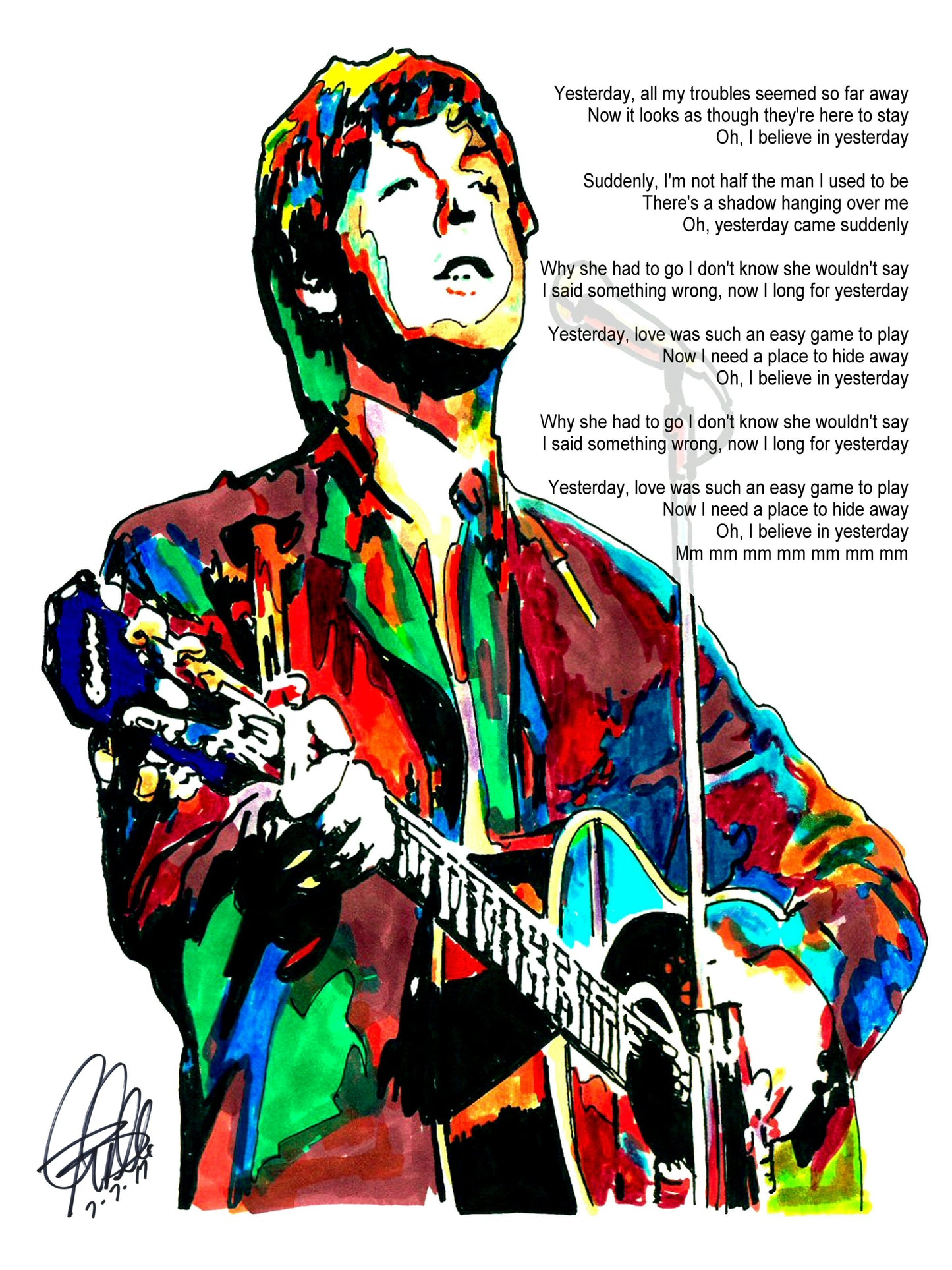 Paul McCartney The Beatles Yesterday Rock Music Poster Print Wall Art 18x24