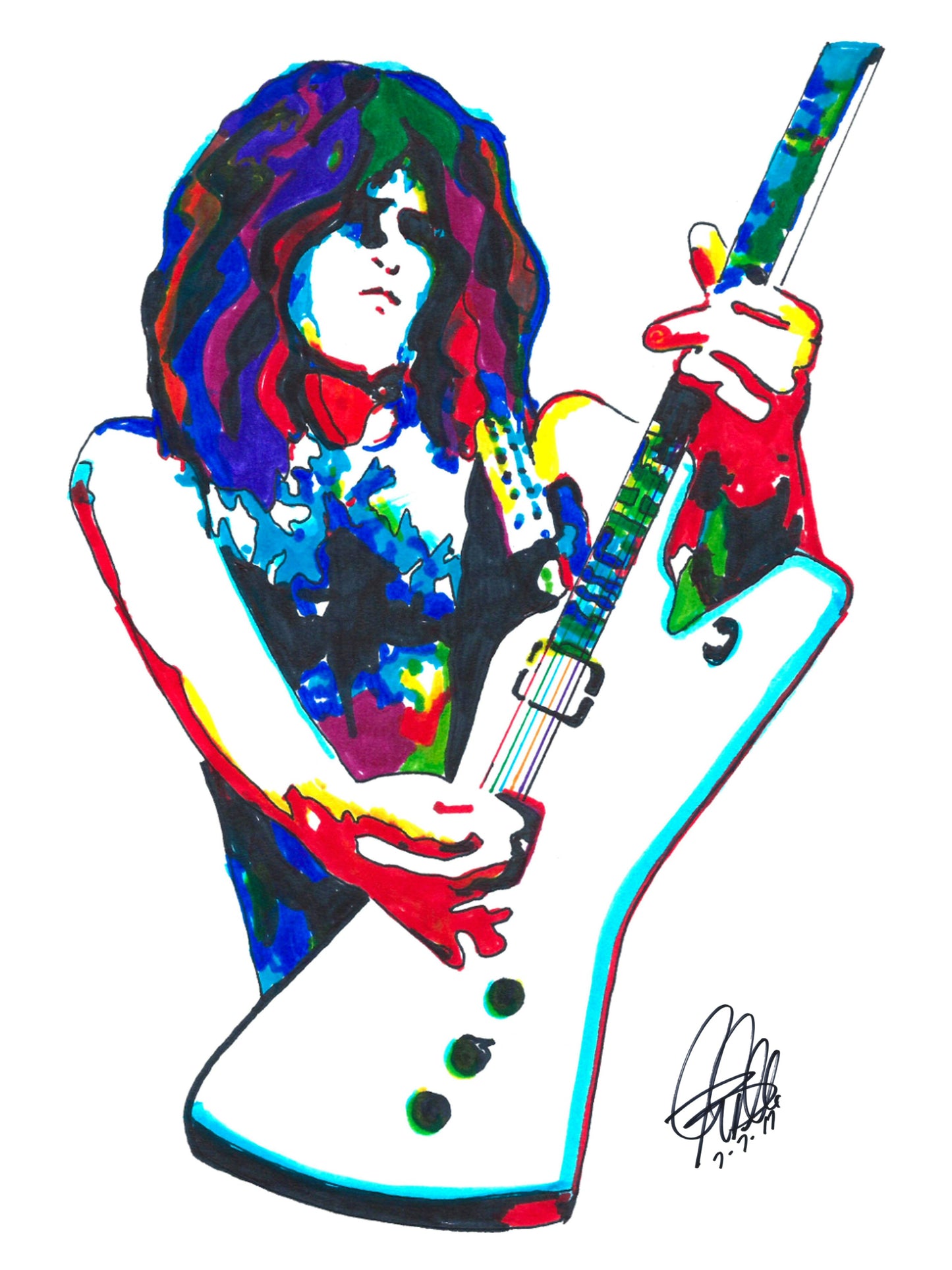 Paul Stanley Kiss Guitar Rock Music Poster Print Wall Art 18x24