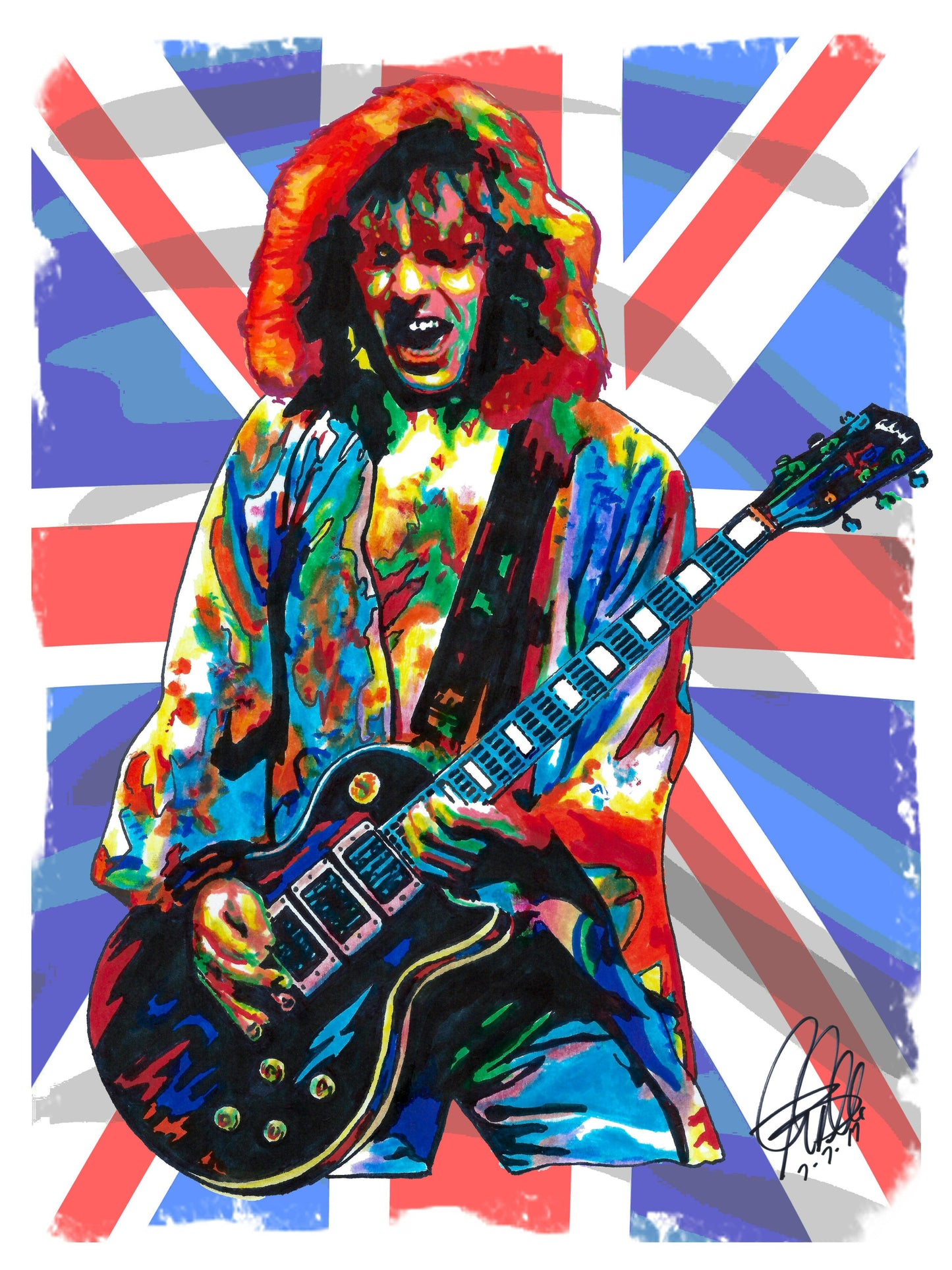 Peter Frampton Guitar Hard Rock Music Poster Print Wall Art 8.5x11