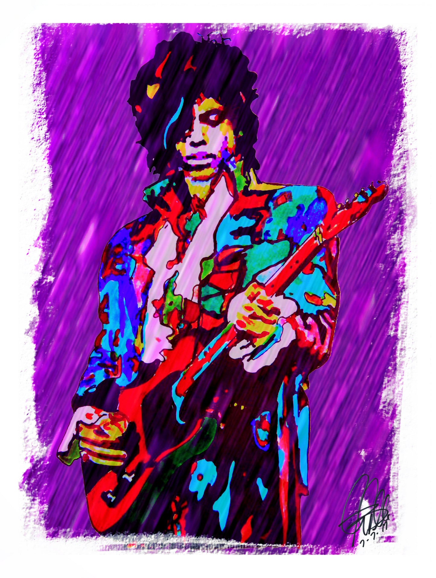 Prince Purple Rain Guitar Rock Music Poster Print Wall Art 18x24