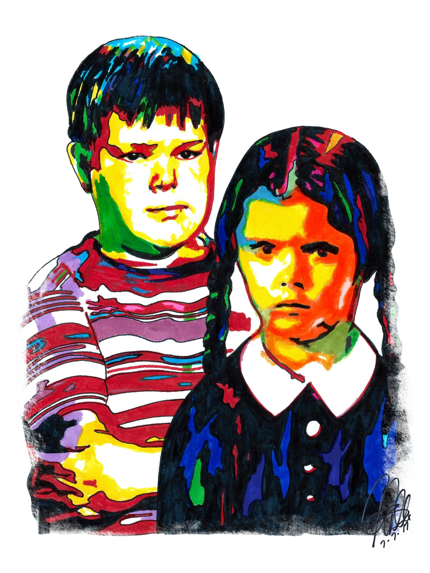 Pugsley Wednesday Addams Comedy TV Series Poster Print Wall Art 18x24