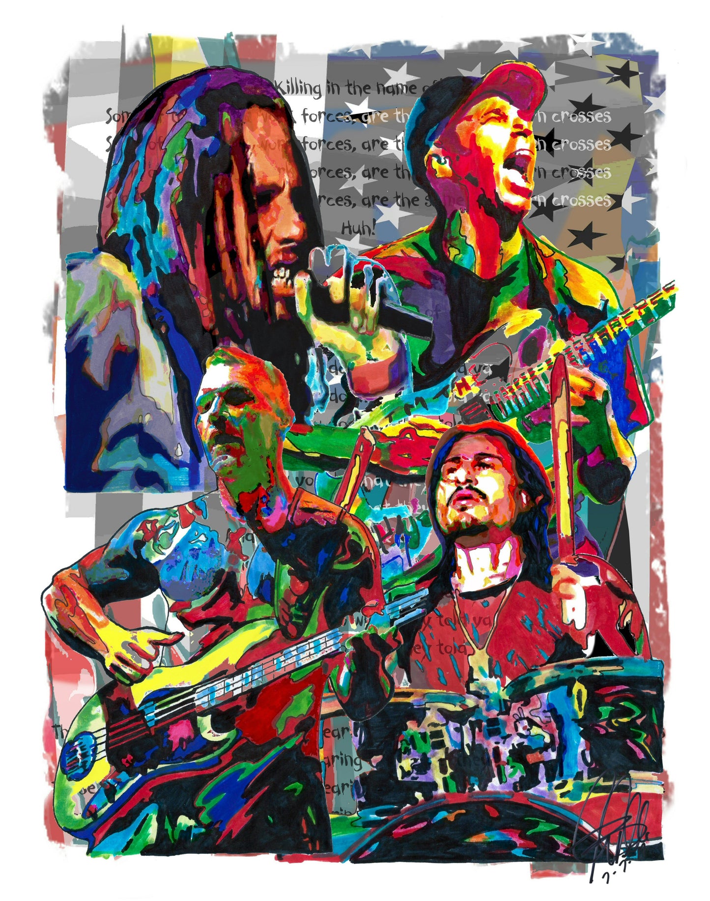 Rage Against the Machine RATM Metal Rock Music Poster Print Wall Art 18x24