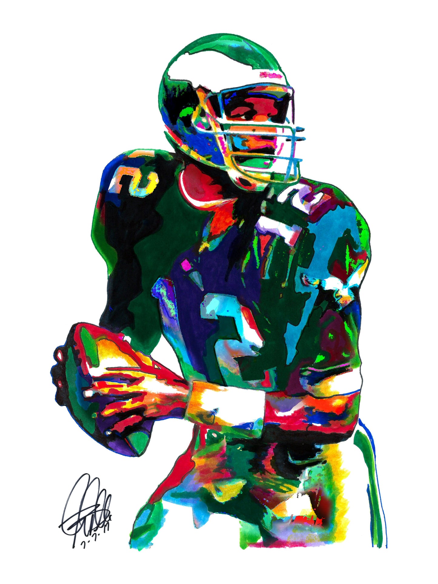 Randall Cunningham Philadelphia Eagles QB Football Poster Print Wall Art 18x24