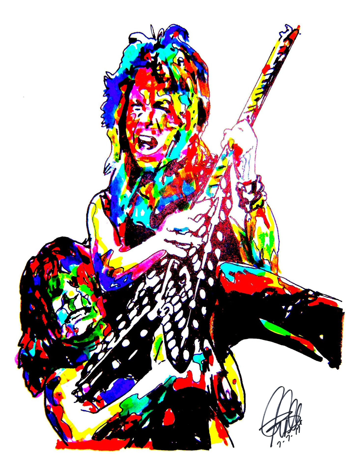 Randy Rhoads Ozzy Guitar Hard Rock Music Poster Print Wall Art 18x24