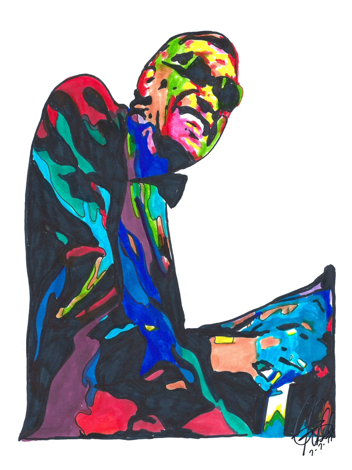 Ray Charles Singer Piano Soul Music Poster Print Wall Art 18x24