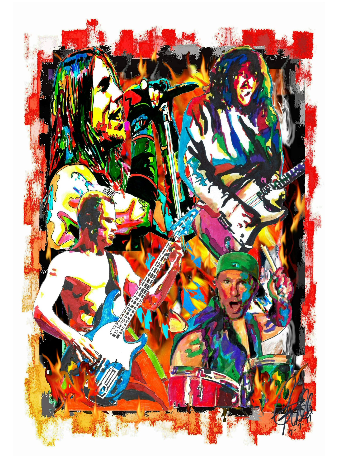 Red Hot Chili Peppers Funk Rock Music Poster Print Wall Art 18x24