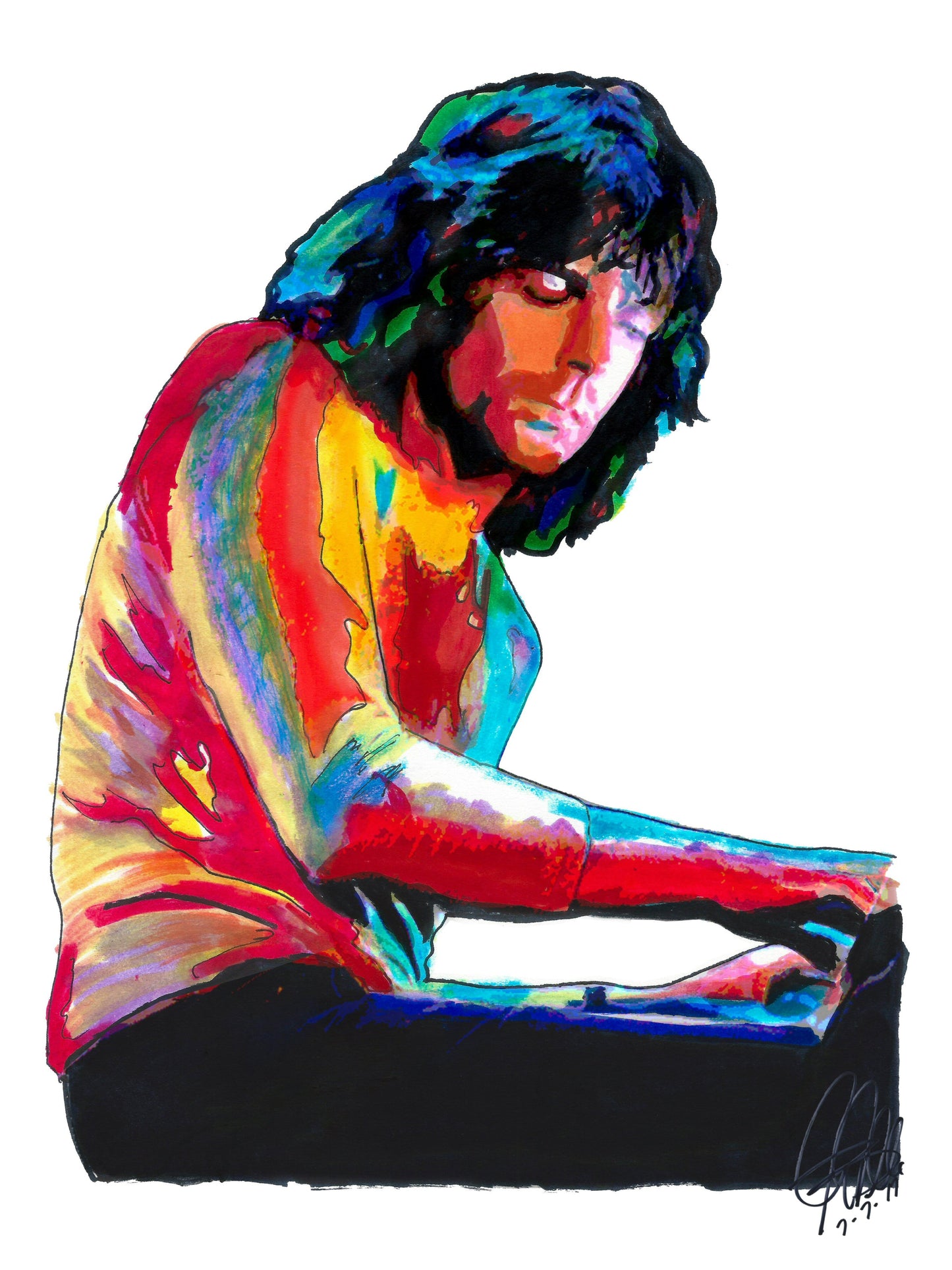 Richard Wright Pink Floyd Keyboards Rock Music Poster Print Wall Art 18x24