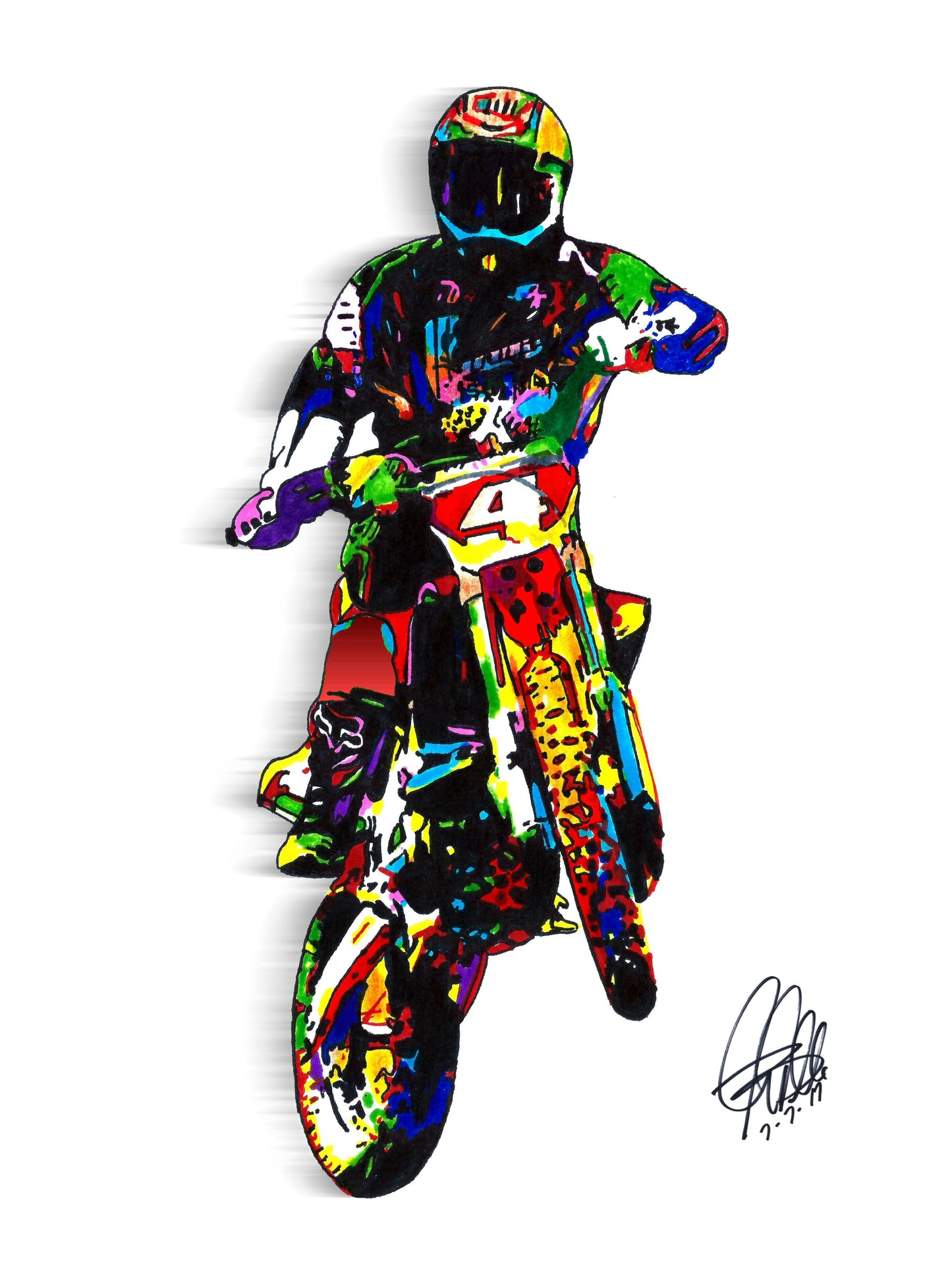 Ricky Carmichael Motocross Freestyle Dirt Bike Poster Print Wall Art 8.5x11