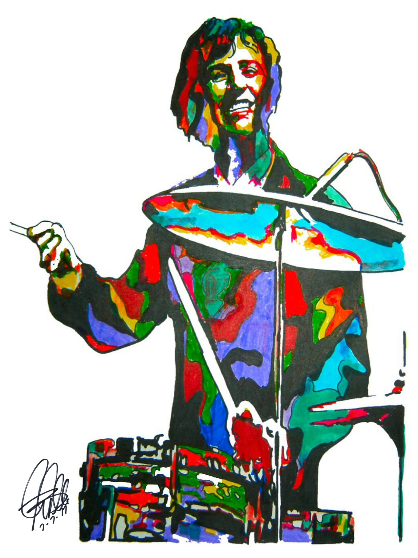 Ringo Starr The Beatles Drums Rock Music Poster Print Wall Art 18x24