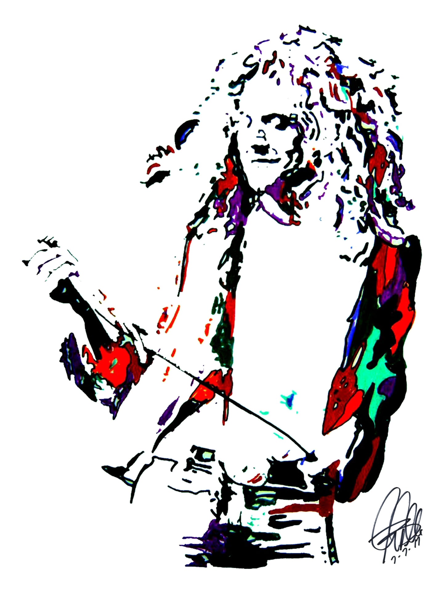 Robert Plant Led Zeppelin Singer Rock Music Poster Print Wall Art 18x24