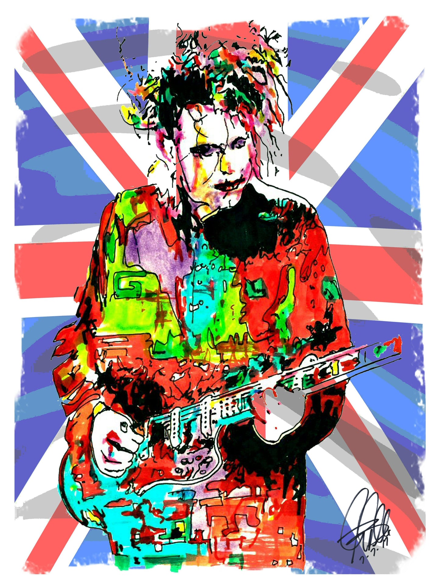 Robert Smith The Cure Goth Rock Music Poster Print Wall Art 8.5x11