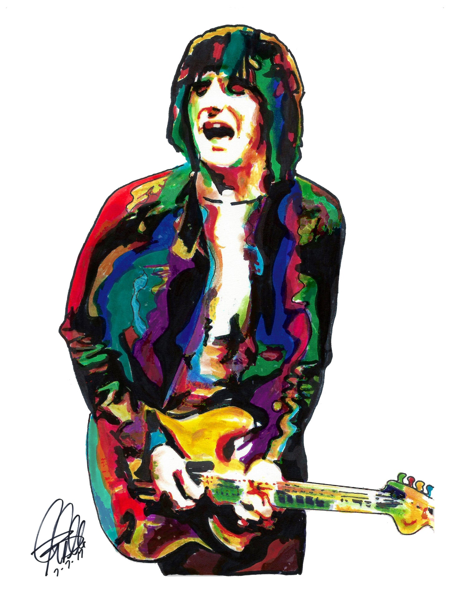 Ronnie Wood Guitar Rock Music Poster Print Wall Art 18x24