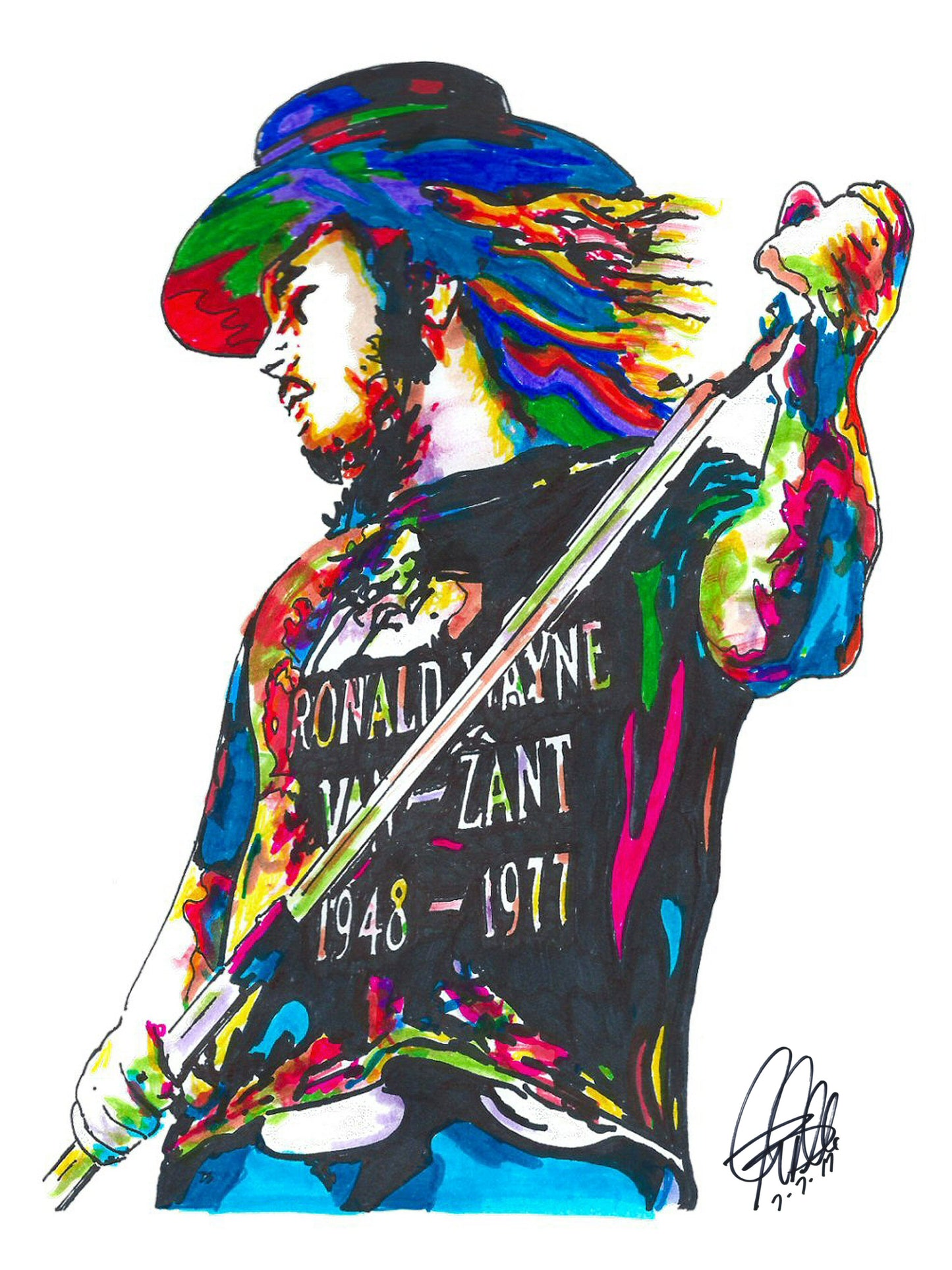 Ronnie Van Zant Lynyrd Skynyrd Southern Rock Music Poster Print Wall Art 18x24