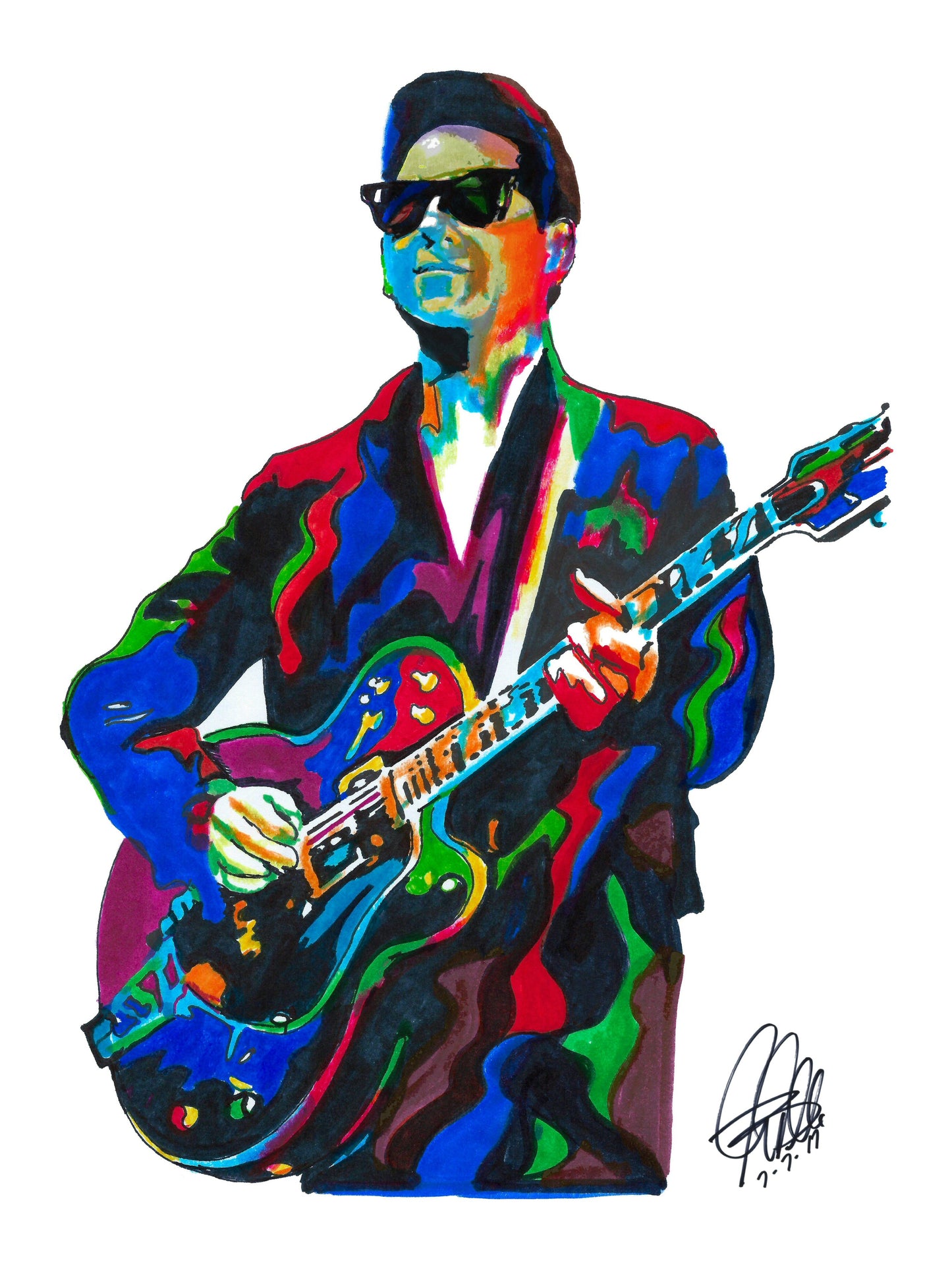 Roy Orbison Singer Guitar Rockabilly Music Poster Print Wall Art 18x24