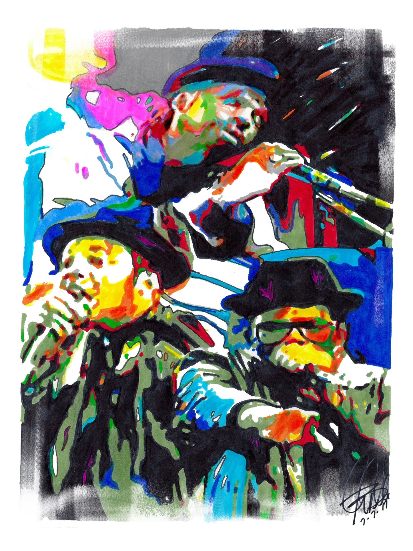 Run DMC Hip Hop Rap Rock Music Poster Print Wall Art 18x24