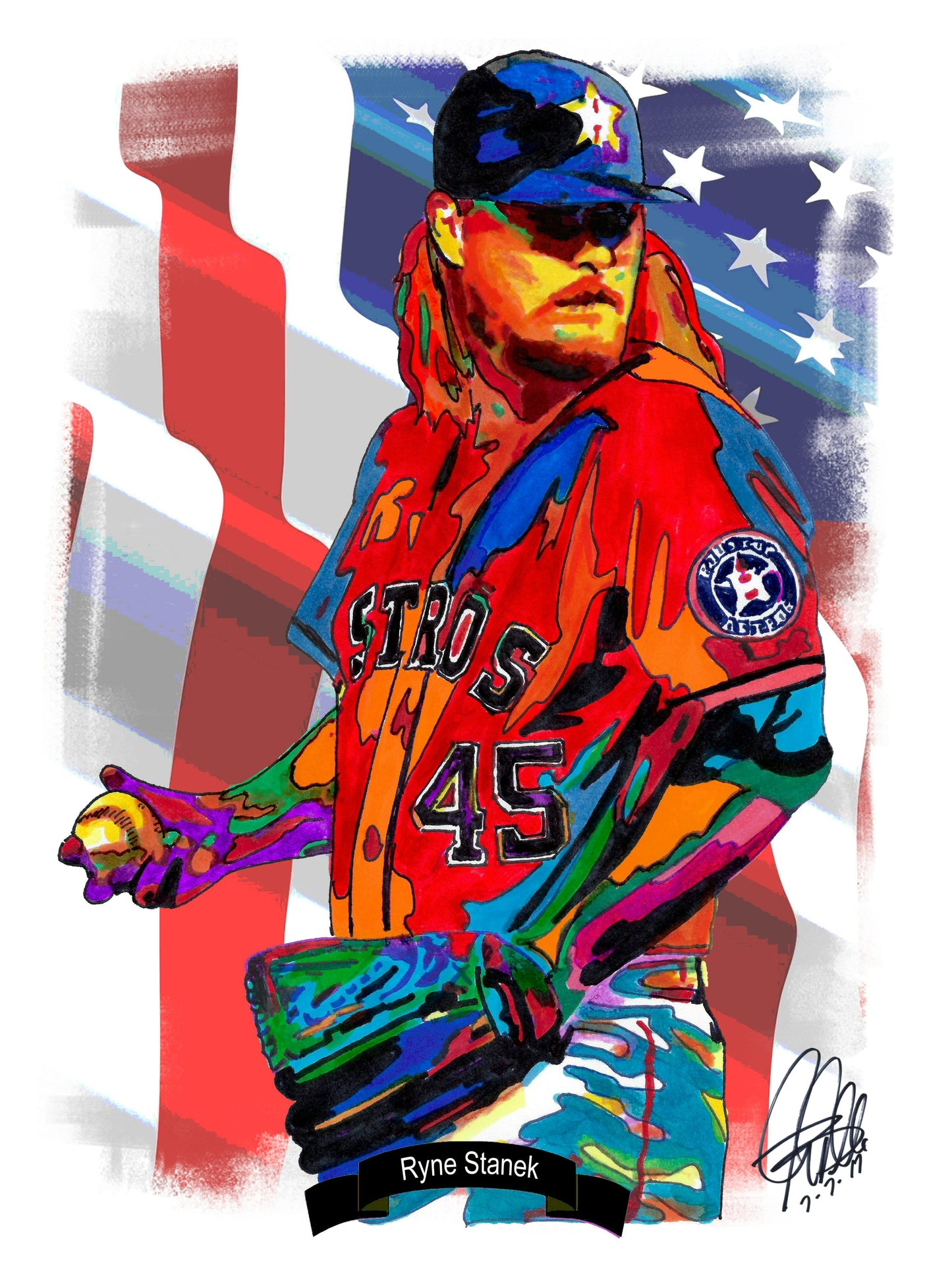 Ryne Stanek Houston Astros Baseball Sports Print Poster Wall Art 18x24