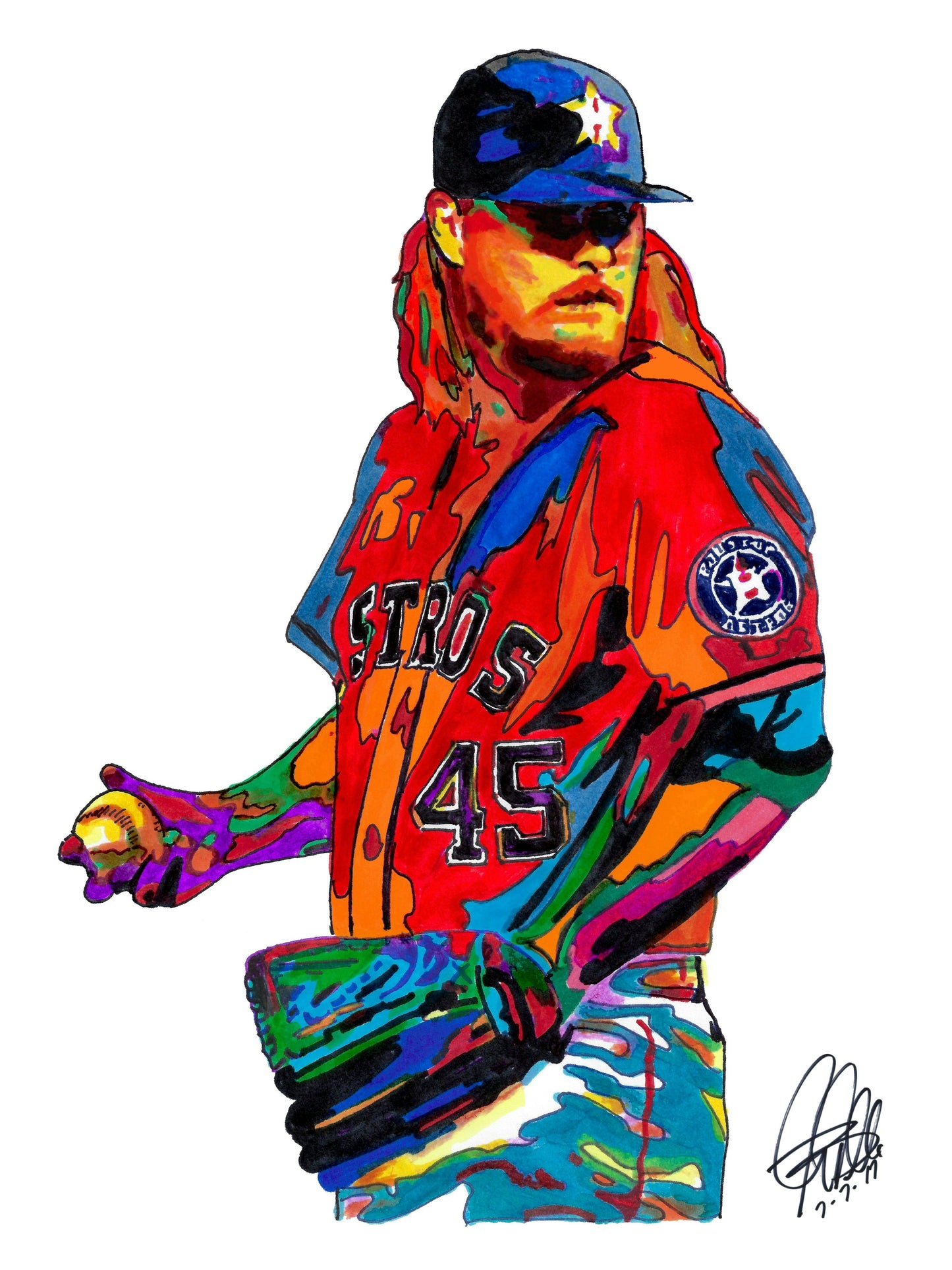 Ryne Stanek Houston Astros Pitcher Baseball Sports Print Poster Wall Art 8.5x11