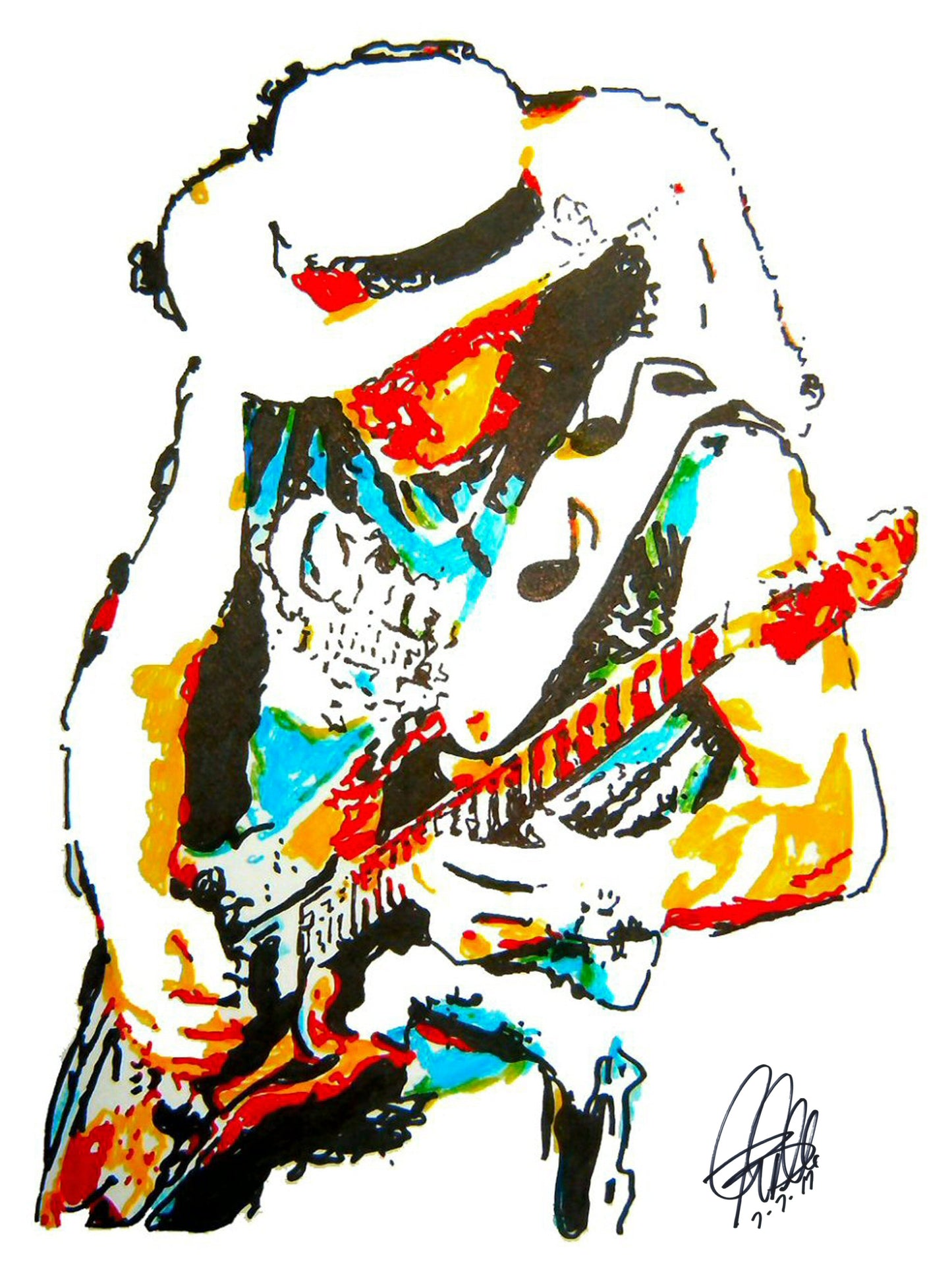 Stevie Ray Vaughan SRV Blues Rock Music Print Poster Wall Art 8.5x11