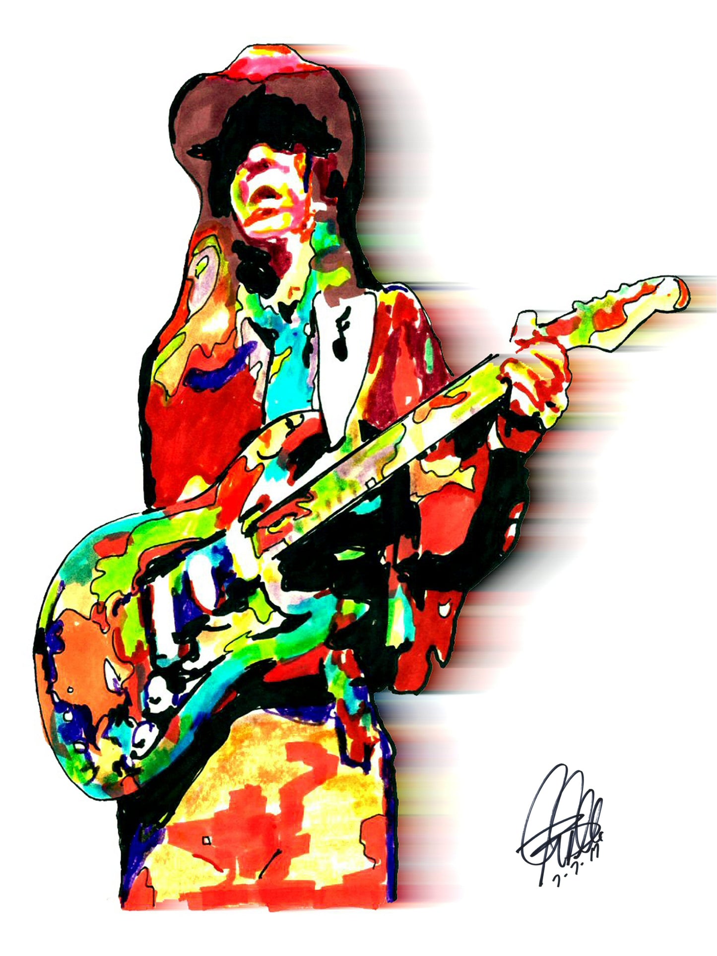 Stevie Ray Vaughan SRV Texas Guitar Rock Music Print Poster Wall Art 18x24