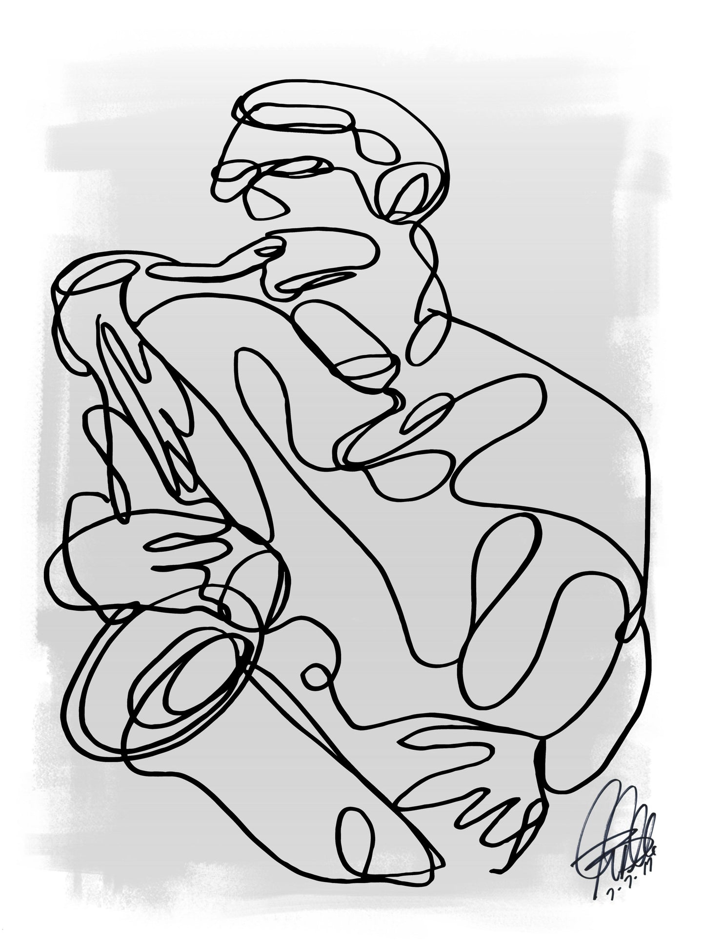 Saxophone Jazz Sax Player Music Poster Print Wall Art 18x24