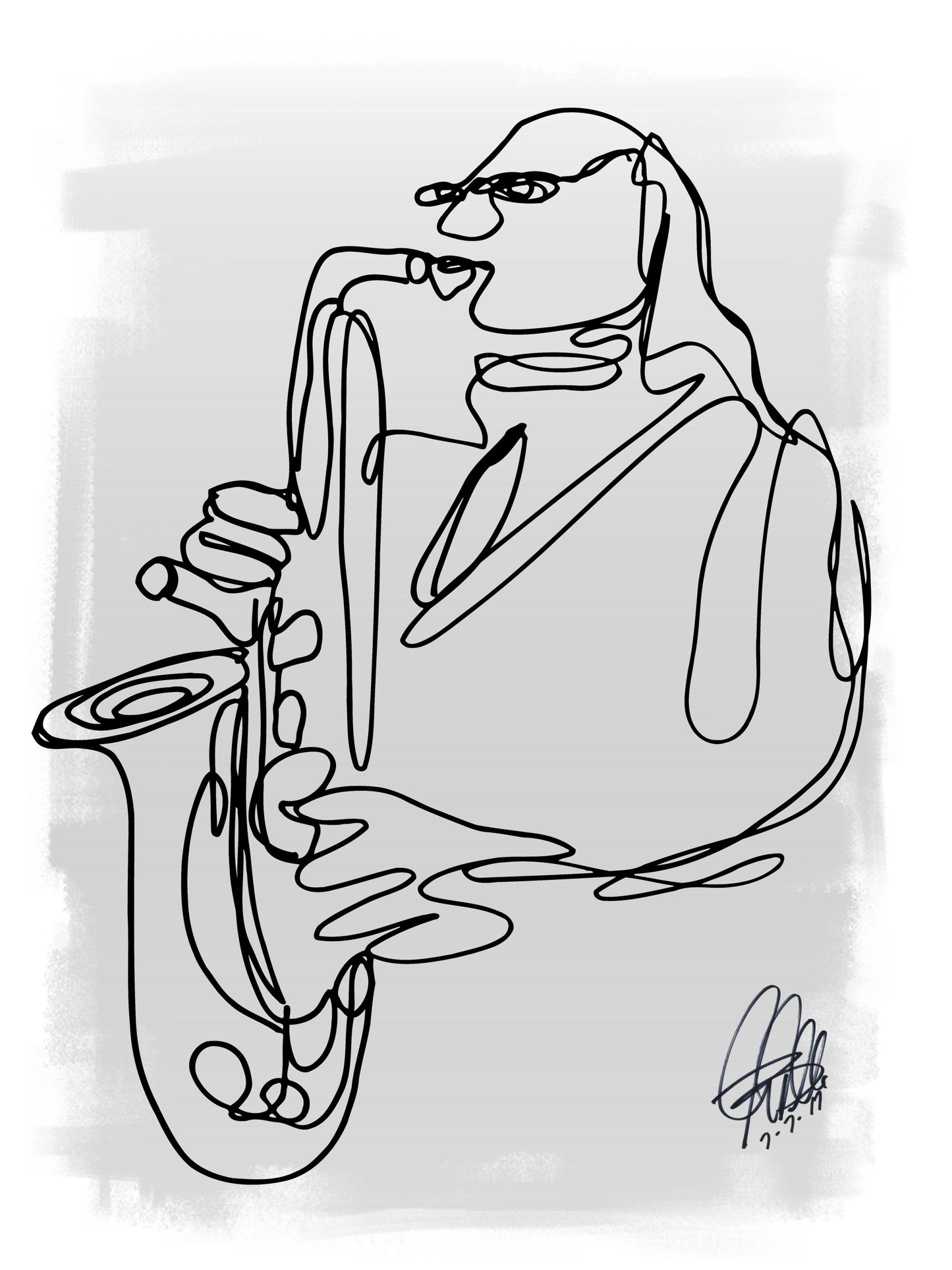 Saxophone Blues Sax Player Music Poster Print Wall Art 18x24