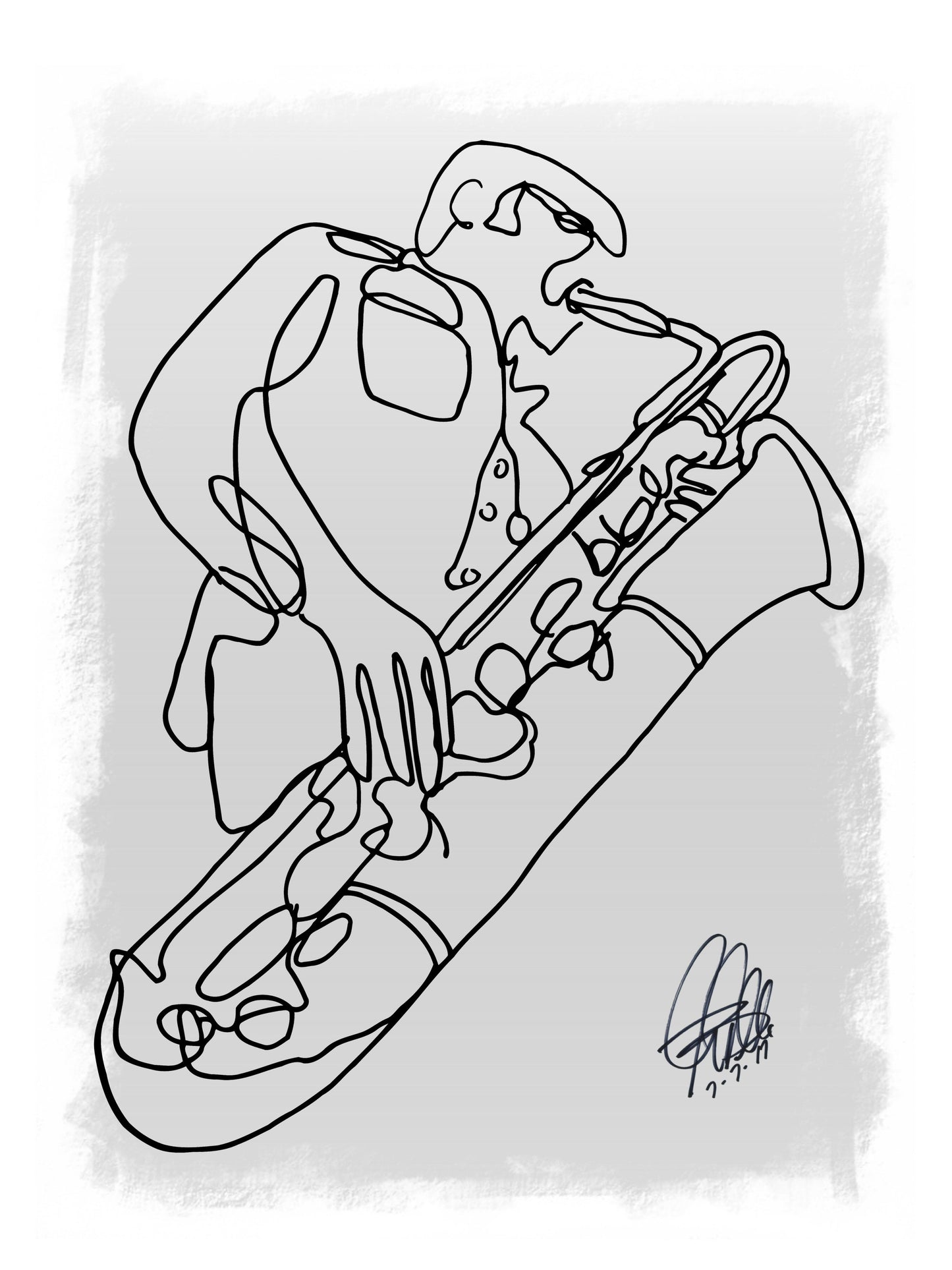 Tenor Saxophone Sax Player Music Poster Print Wall Art 18x24