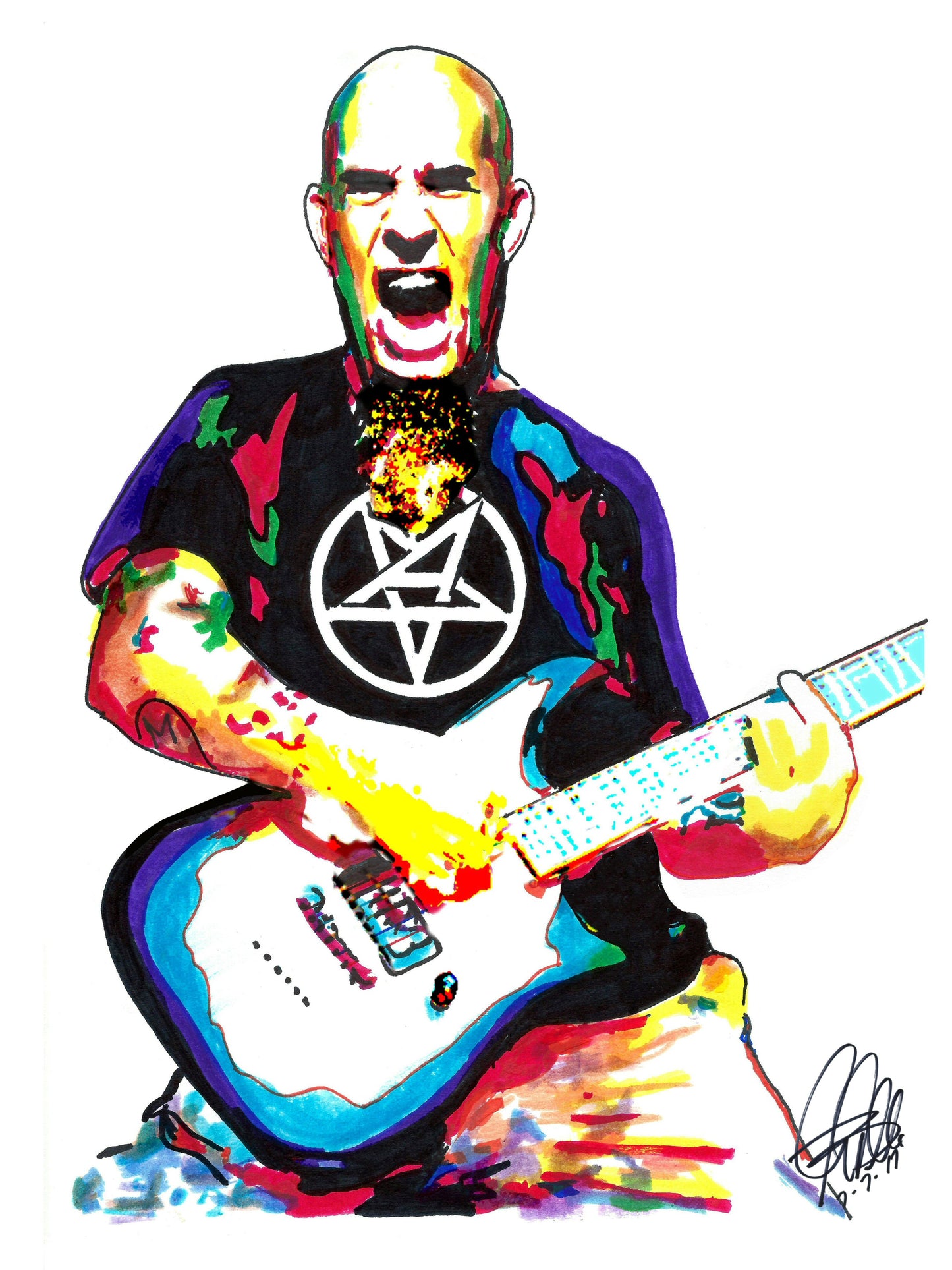 Scott Ian Anthrax Guitar Thrash Metal Music Print Poster Wall 18x24