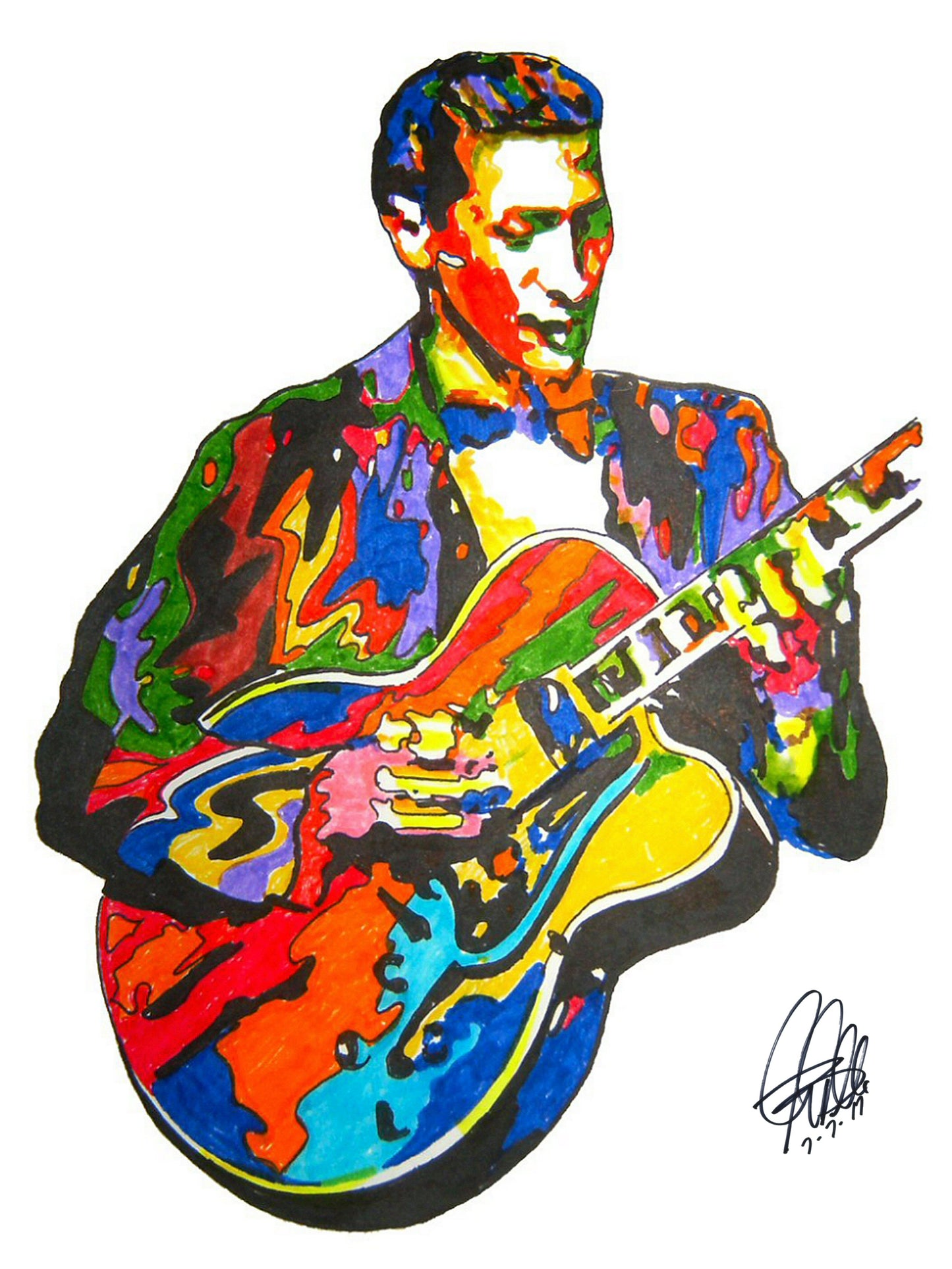 Scotty Moore Elvis Guitar Rockabilly Music Poster Print Wall Art 18x24