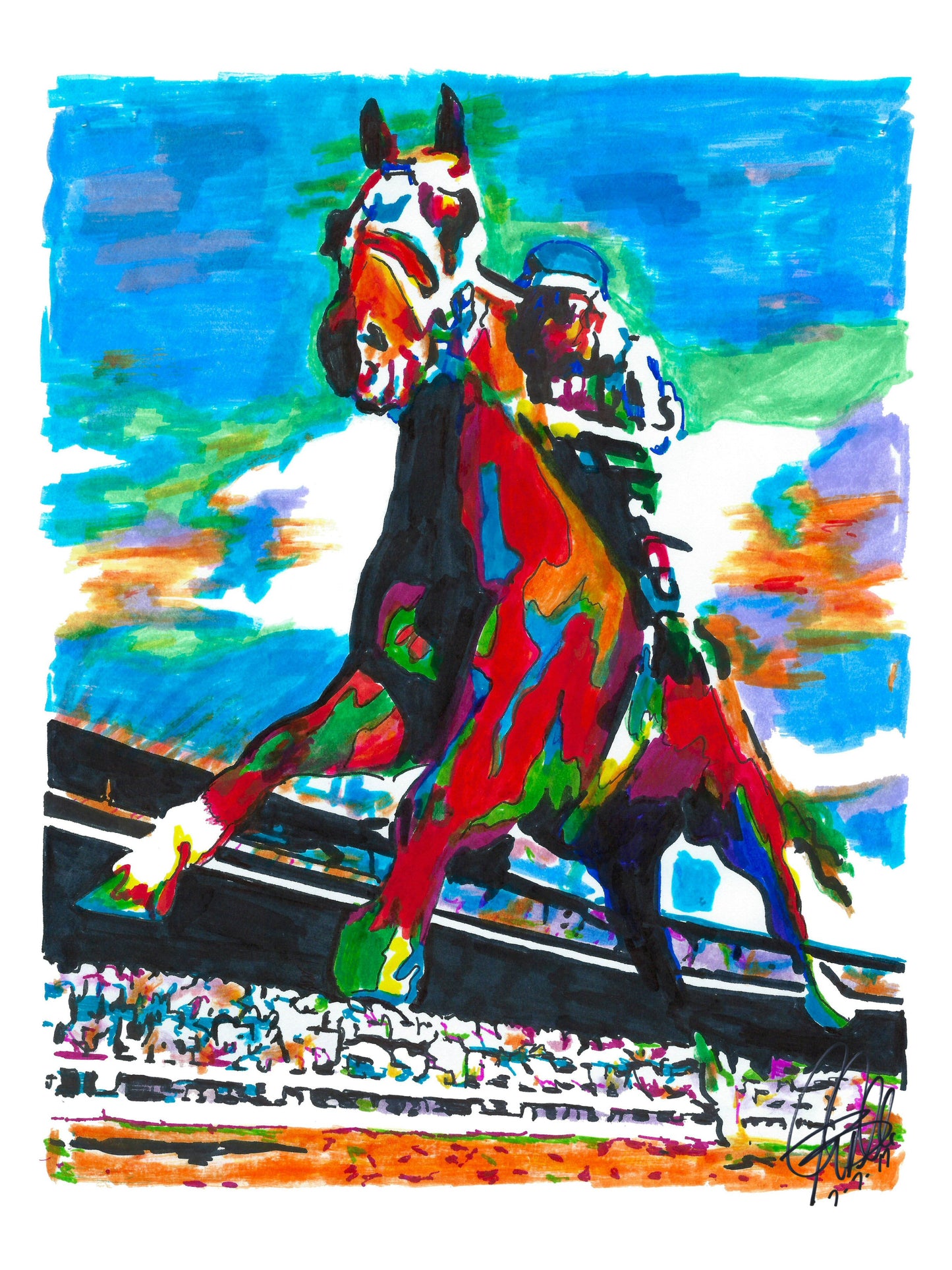 Secretariat Triple Crown Big Red Horse Racing Poster Print Wall Art 8.5x11