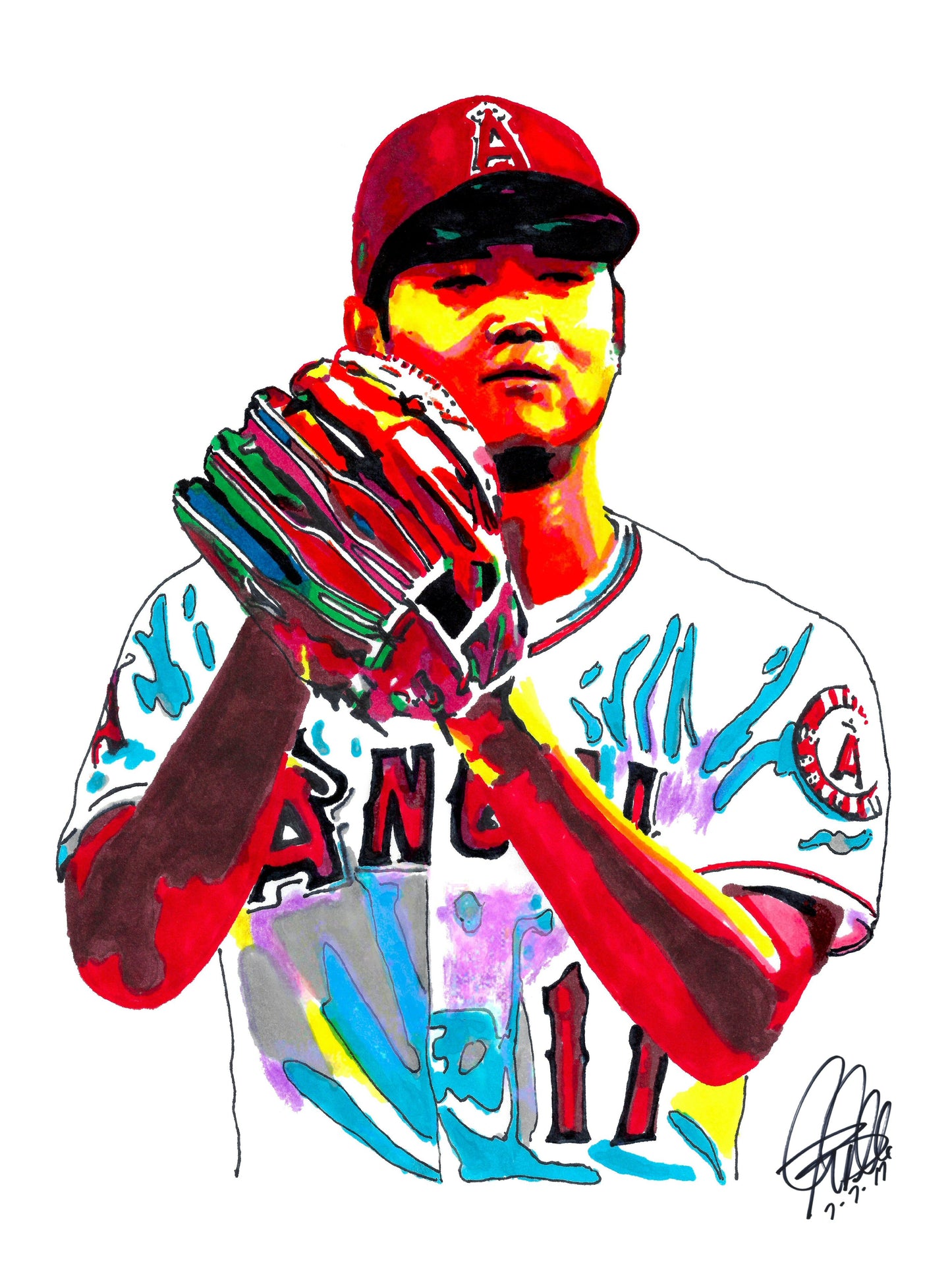 Shohei Ohtani Los Angeles Angels Pitcher Baseball Poster Print Wall Art 8.5x11