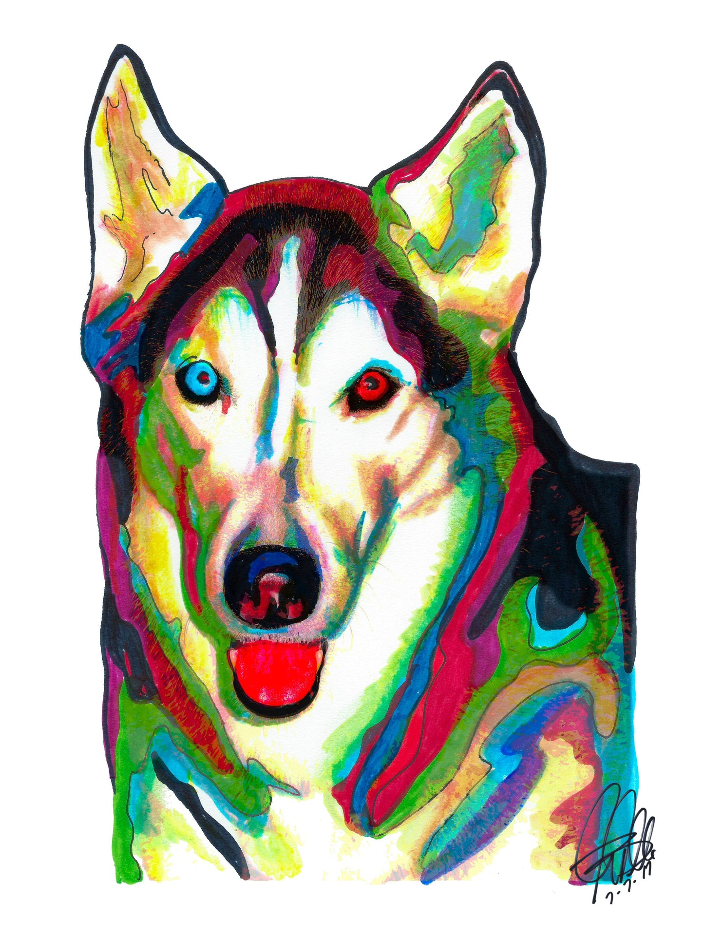 Siberian Husky Alaska Sled Dog Pet Poster Print Wall Art 18x24