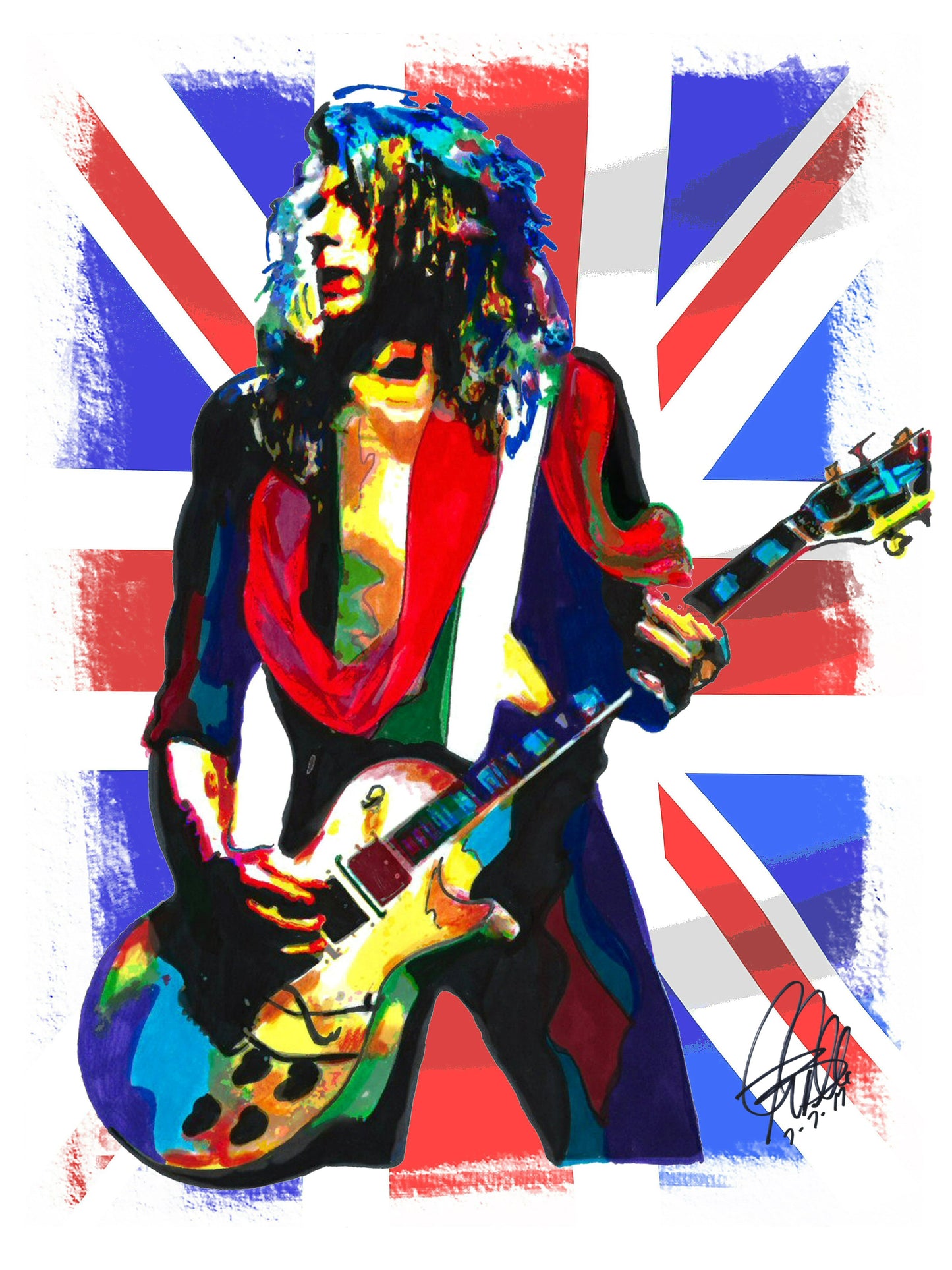 Steve Clark Def Leppard Guitar Hard Rock Music Print Poster Wall Art 18x24