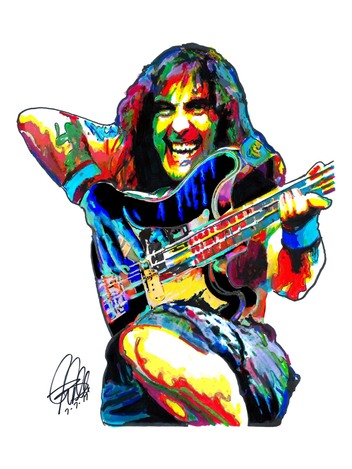 Steve Harris Iron Maiden Bass Guitar Rock Music Poster Print Wall Art 18x24