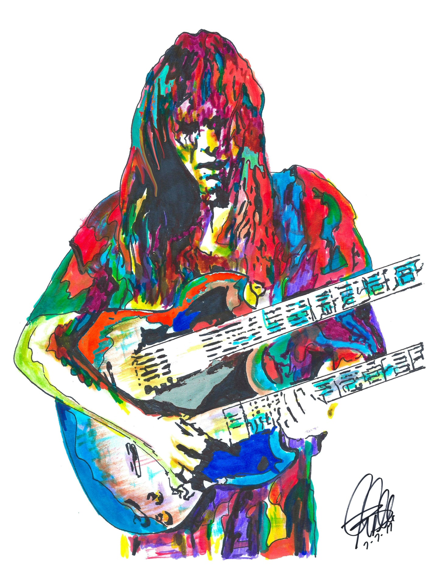 Steve Howe Yes Guitar Rock Print Poster Wall Art 18x24