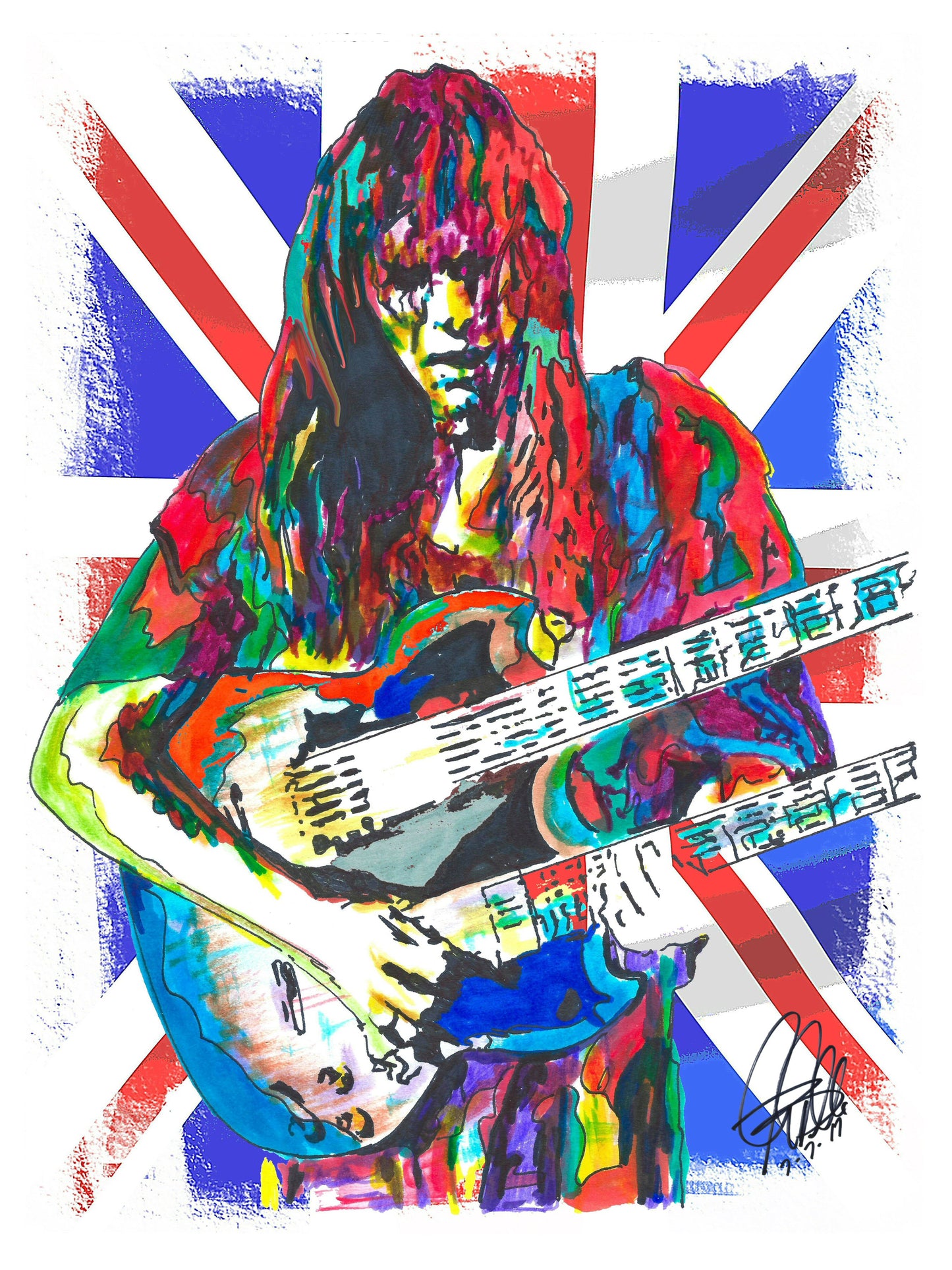 Steve Howe Yes Guitar Progressive Rock Print Poster Wall Art 18x24