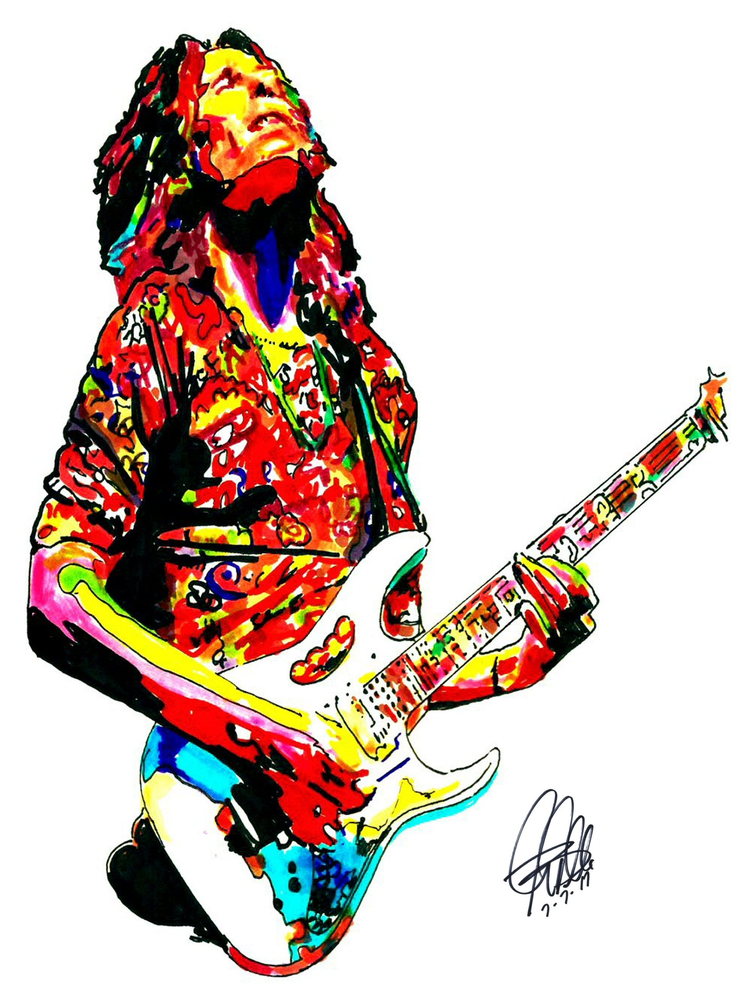 Steve Vai Guitar Rock Music Poster Print Wall Art 8.5x11
