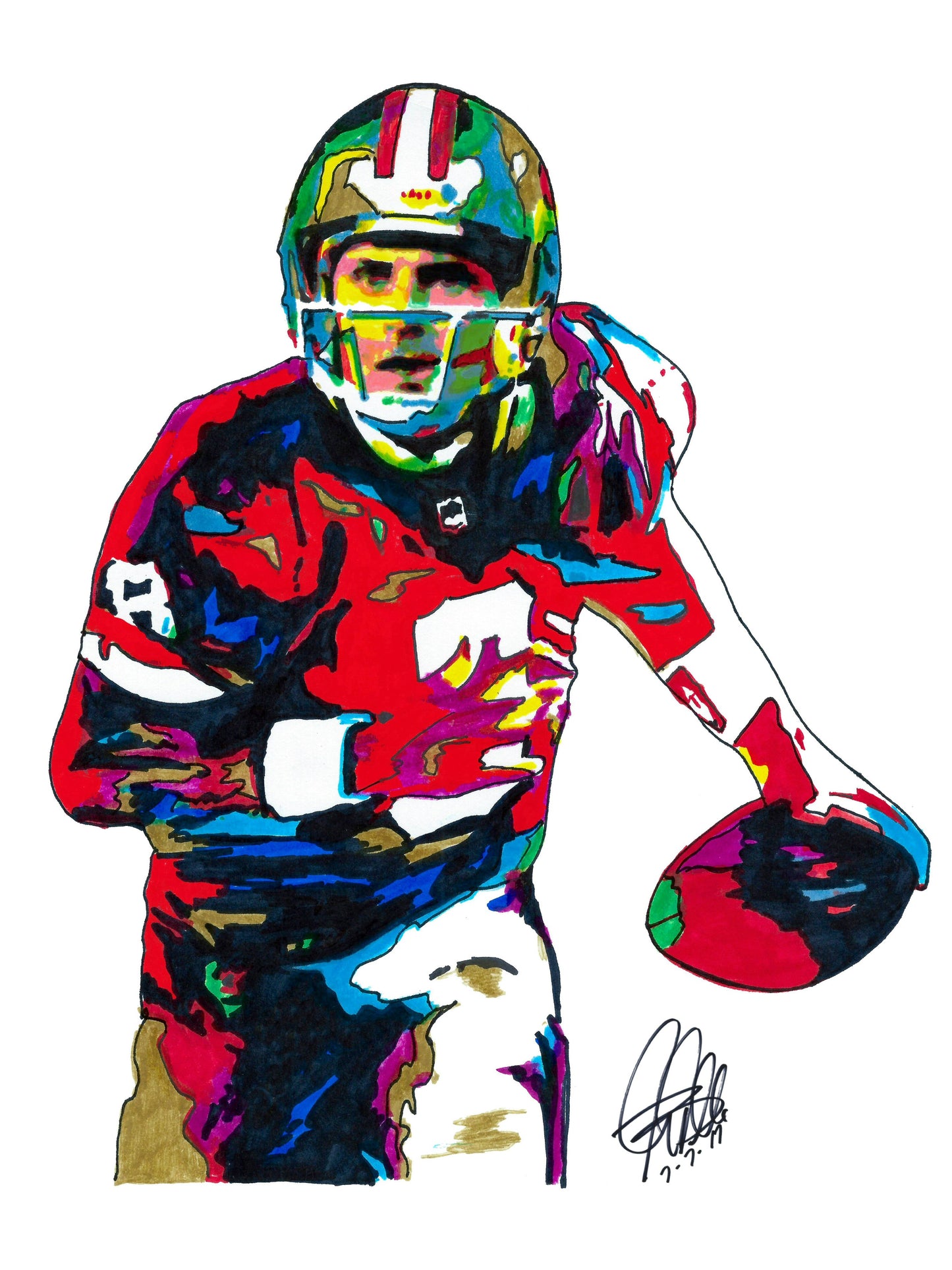 Steve Young San Francisco 49ers QB Football Sports Poster Print Wall Art 18x24