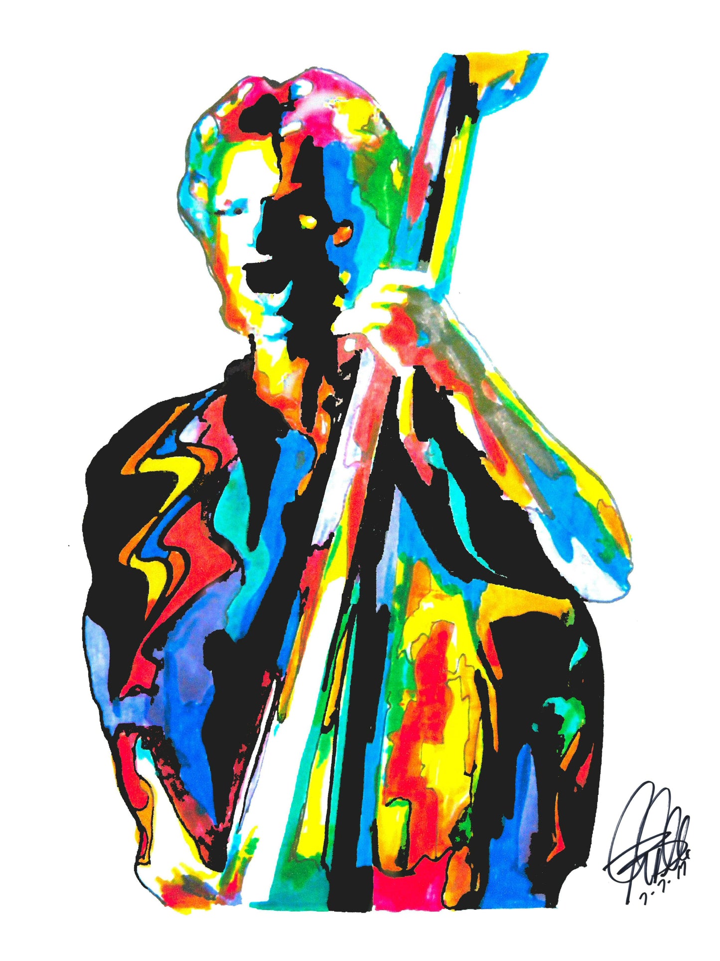 Sting The Police Singer Bass Rock Music Poster Print Wall Art 18x24