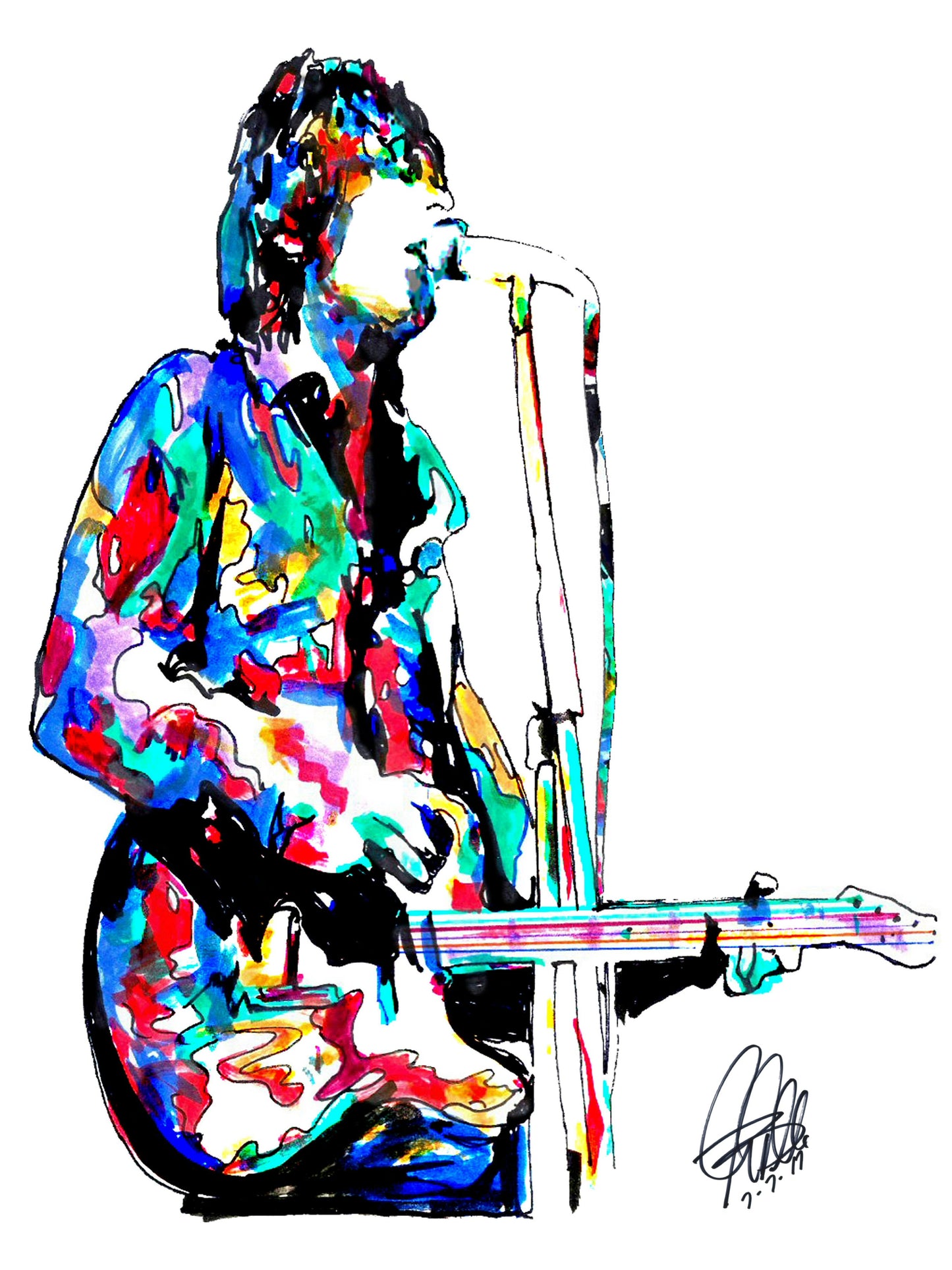 Syd Barrett of Pink Floyd Singer Guitar Rock Music Poster Print Wall Art 18x24