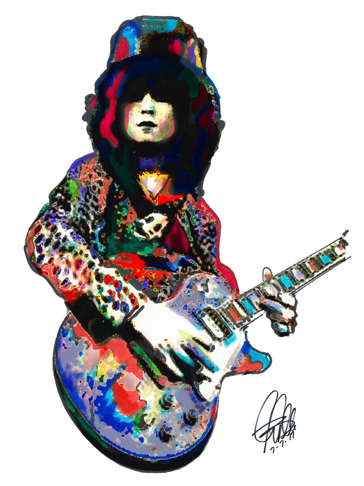 Marc Bolan T Rex Singer Guitar Rock Music Poster Print Wall Art 18x24