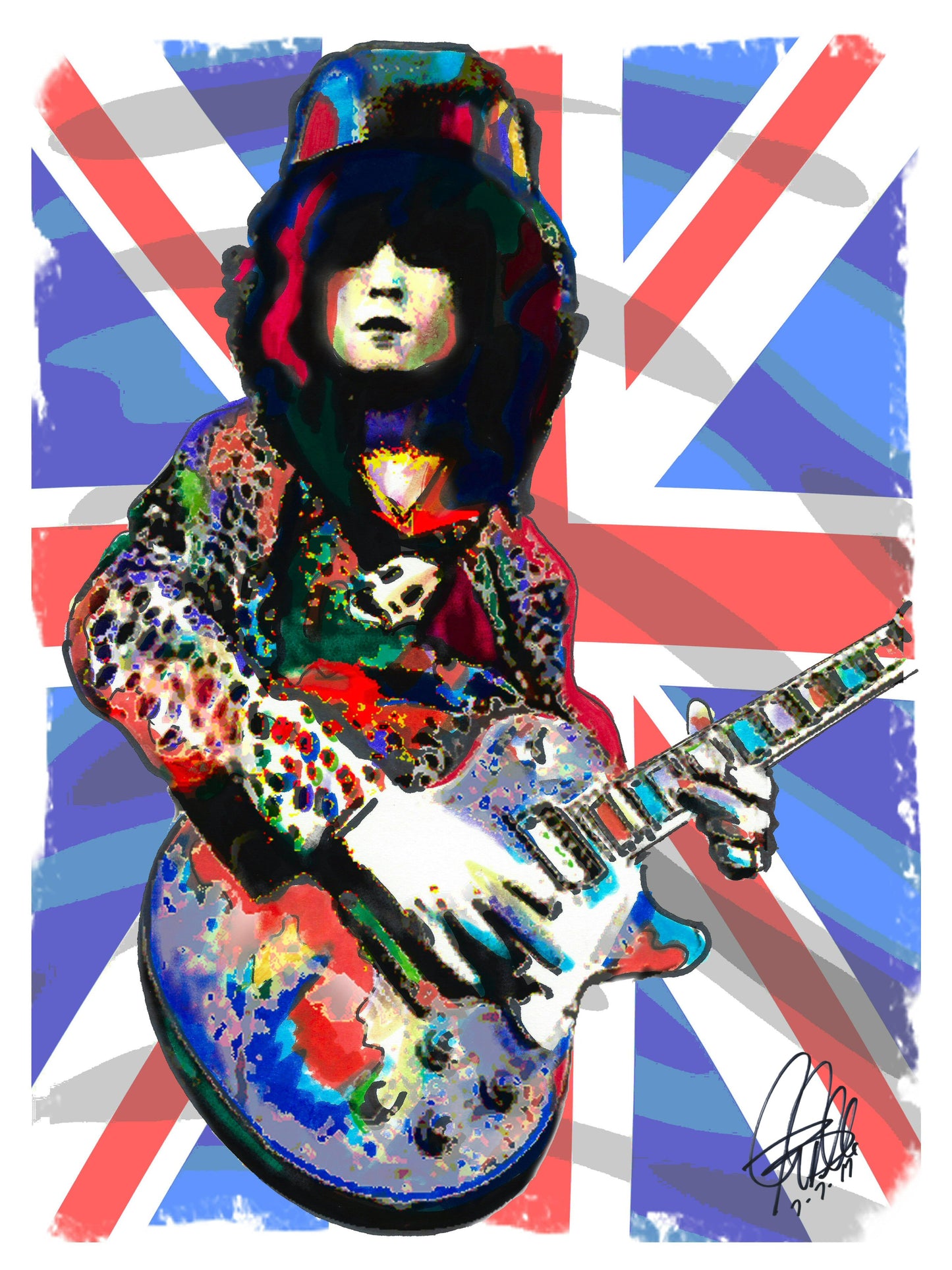 Marc Bolan T Rex Guitar Rock Music Poster Print Wall Art 18x24